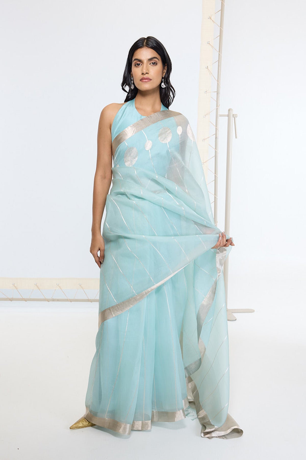 Handwoven Powder Blue Saree