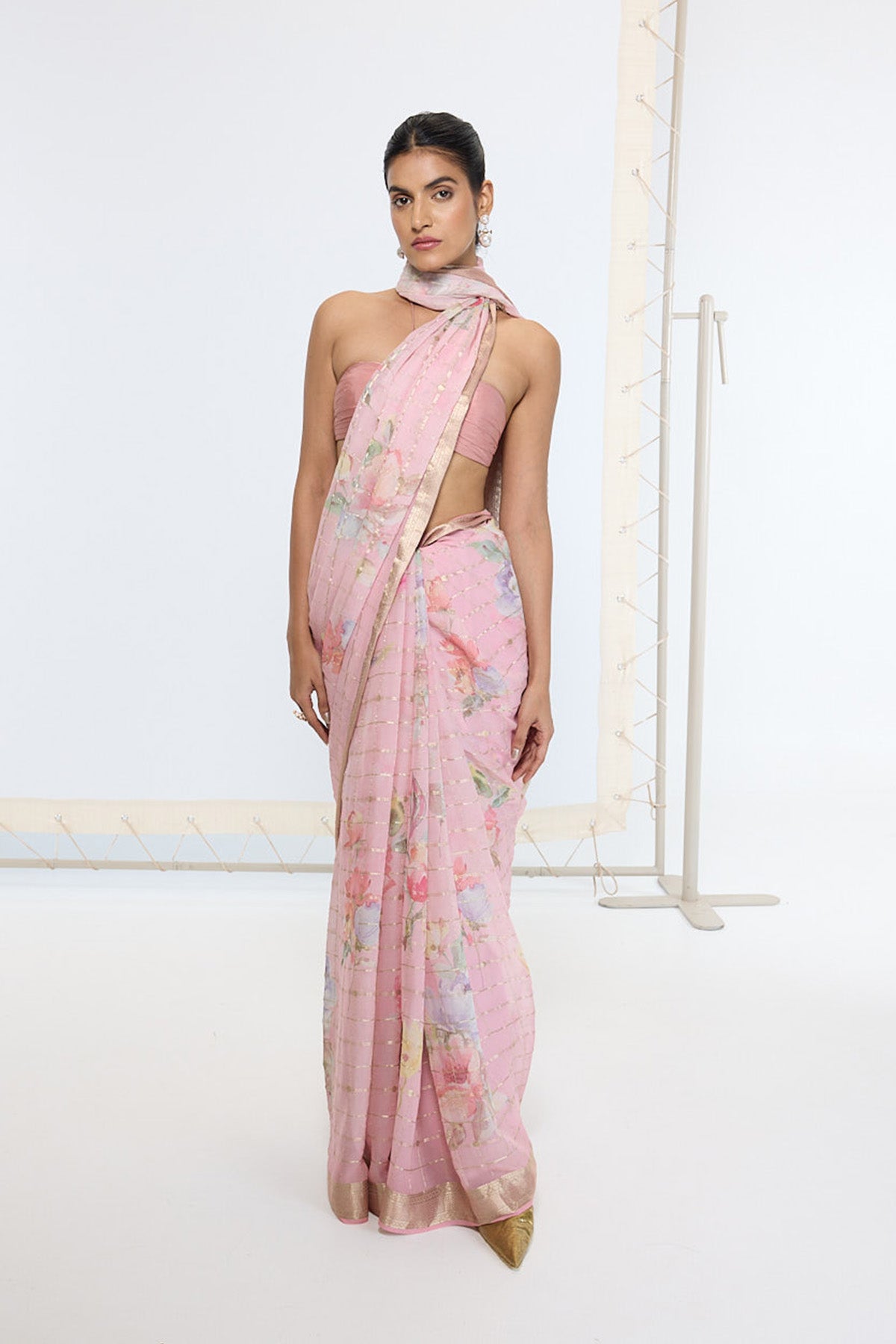 Handwoven Cotton Candy Printed Saree
