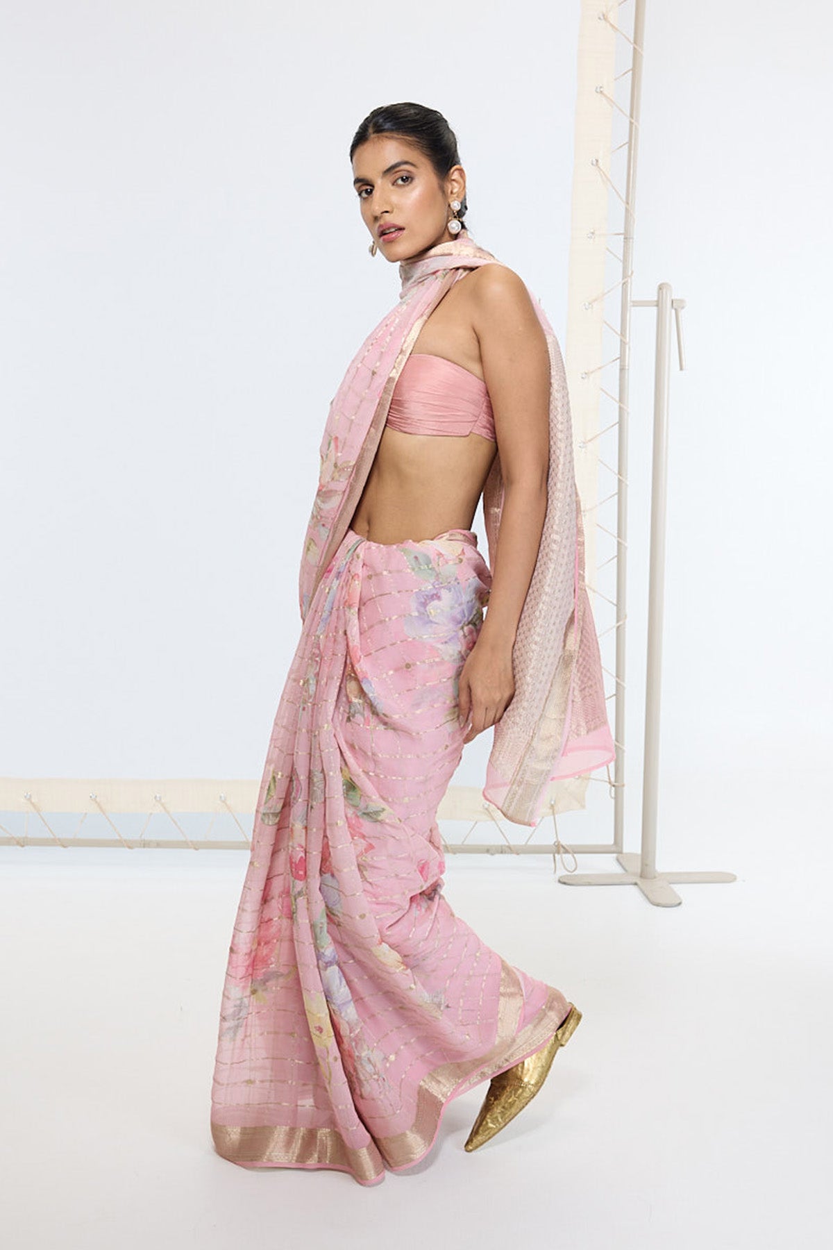 Handwoven Cotton Candy Printed Saree