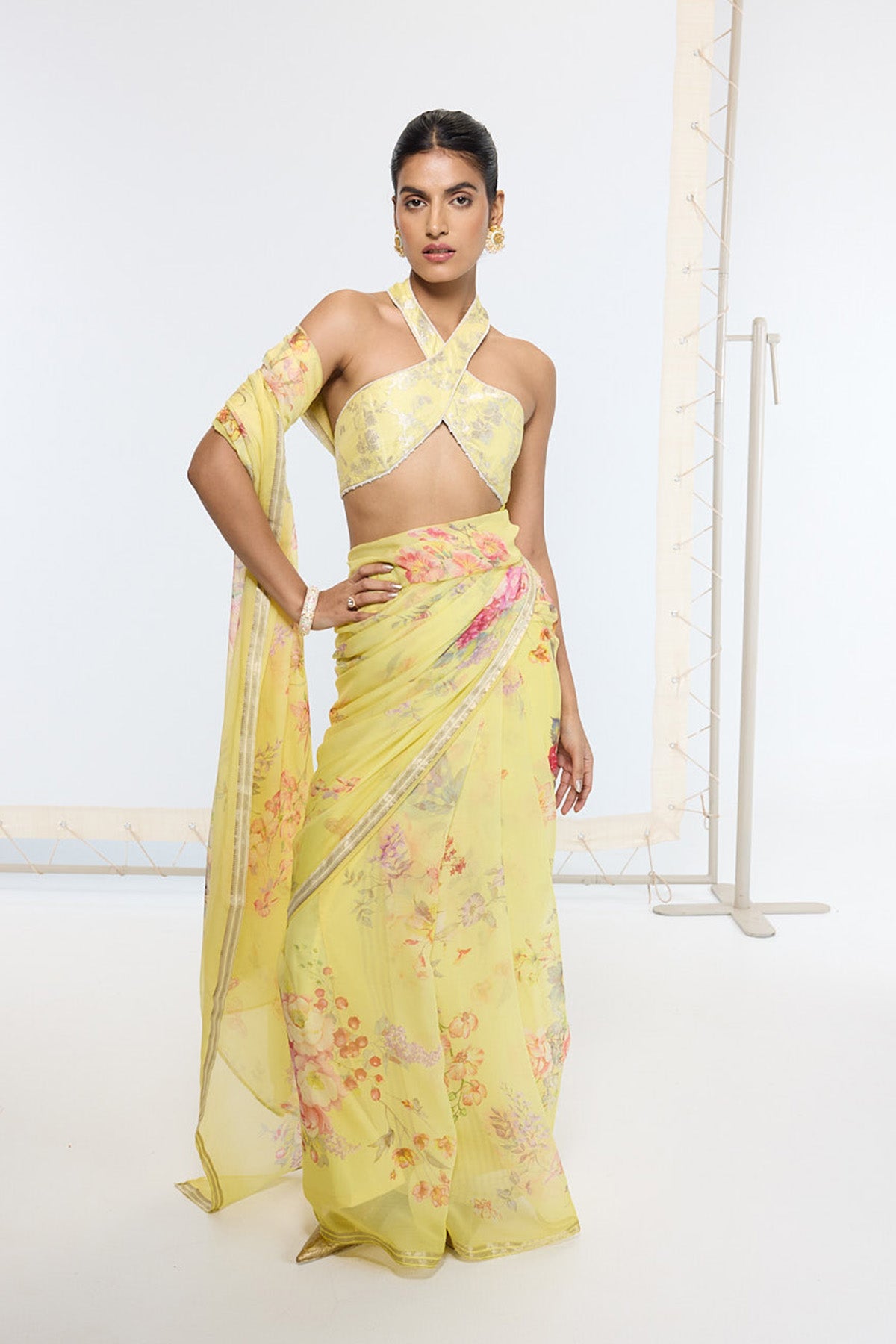 Handwoven Butter Yellow Printed Saree