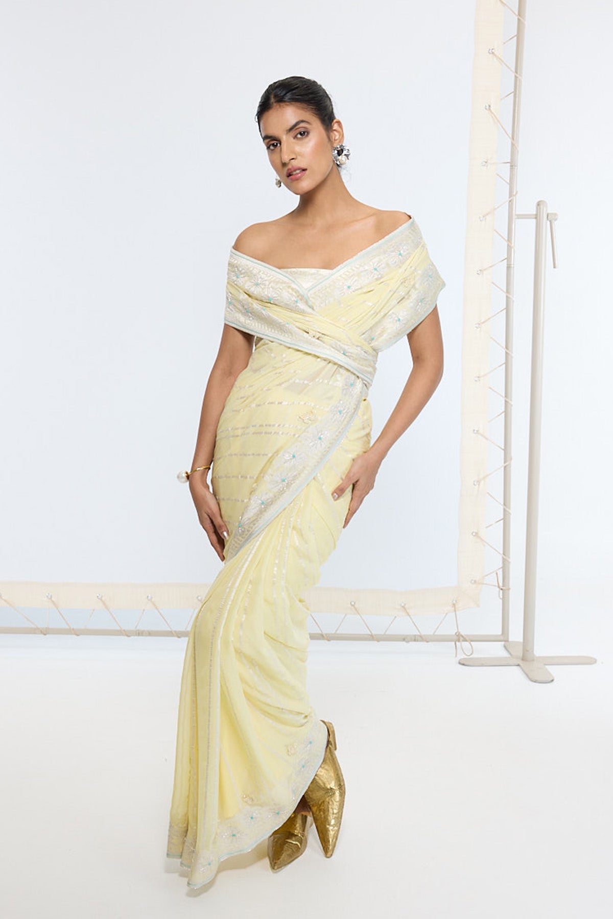 Handwoven Lemon Yellow Saree - TESTING