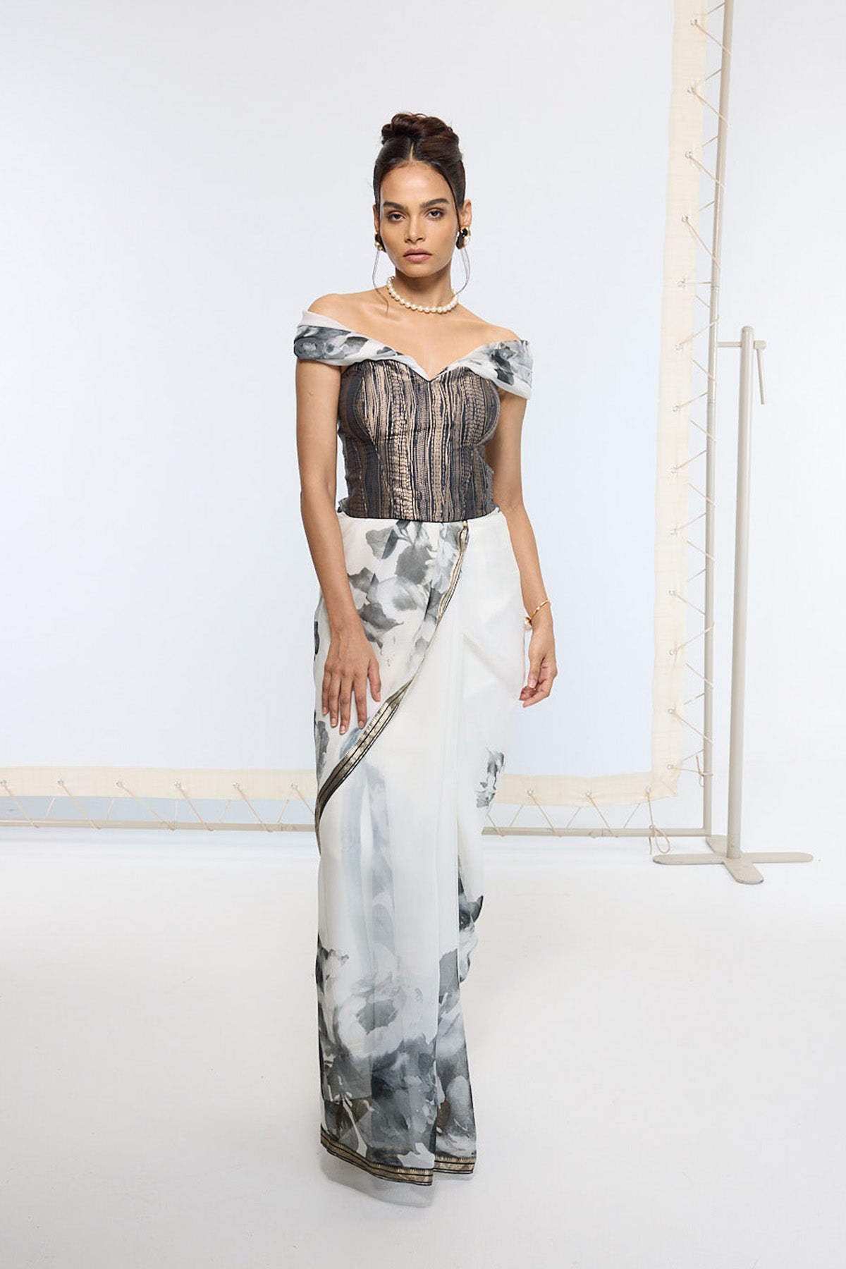 Handwoven Black Printed Saree