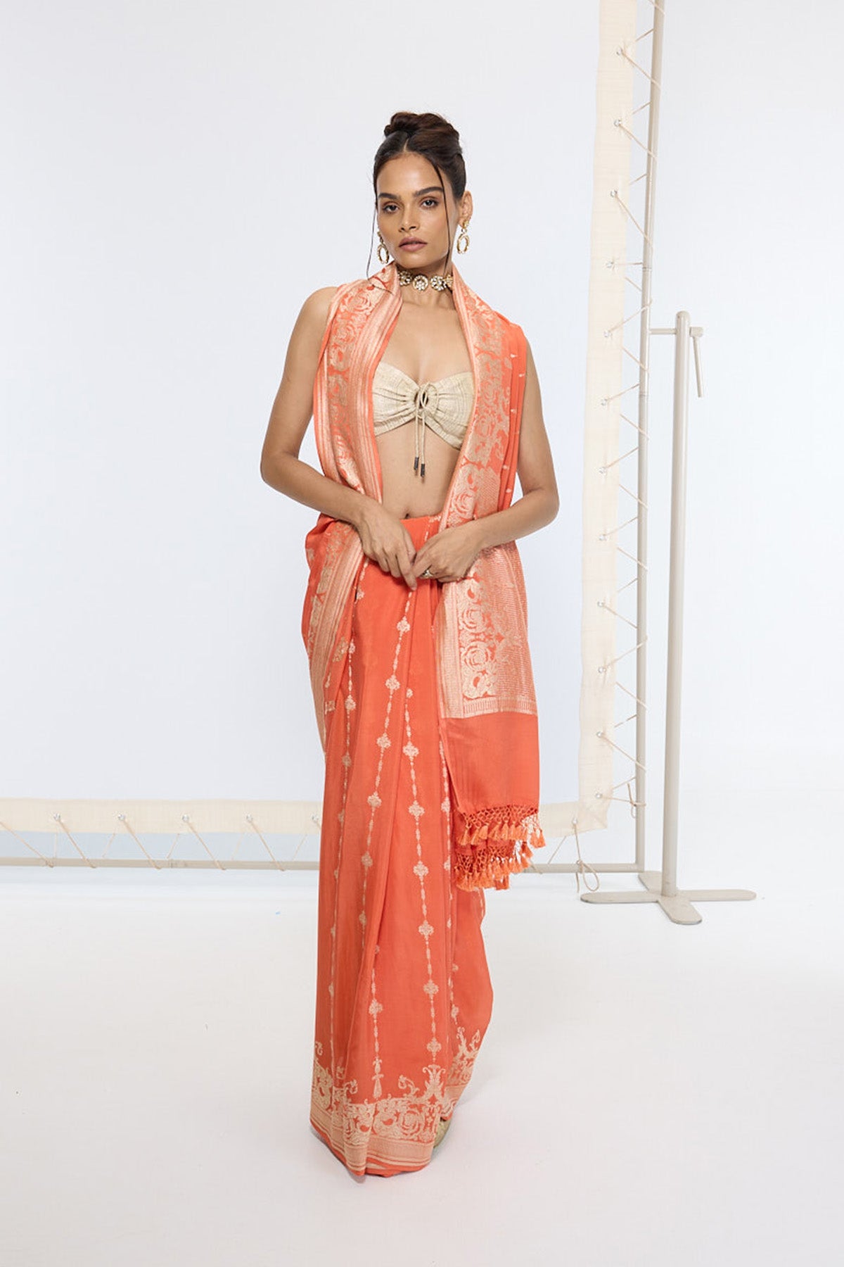 Handwoven Rusty Orange Saree