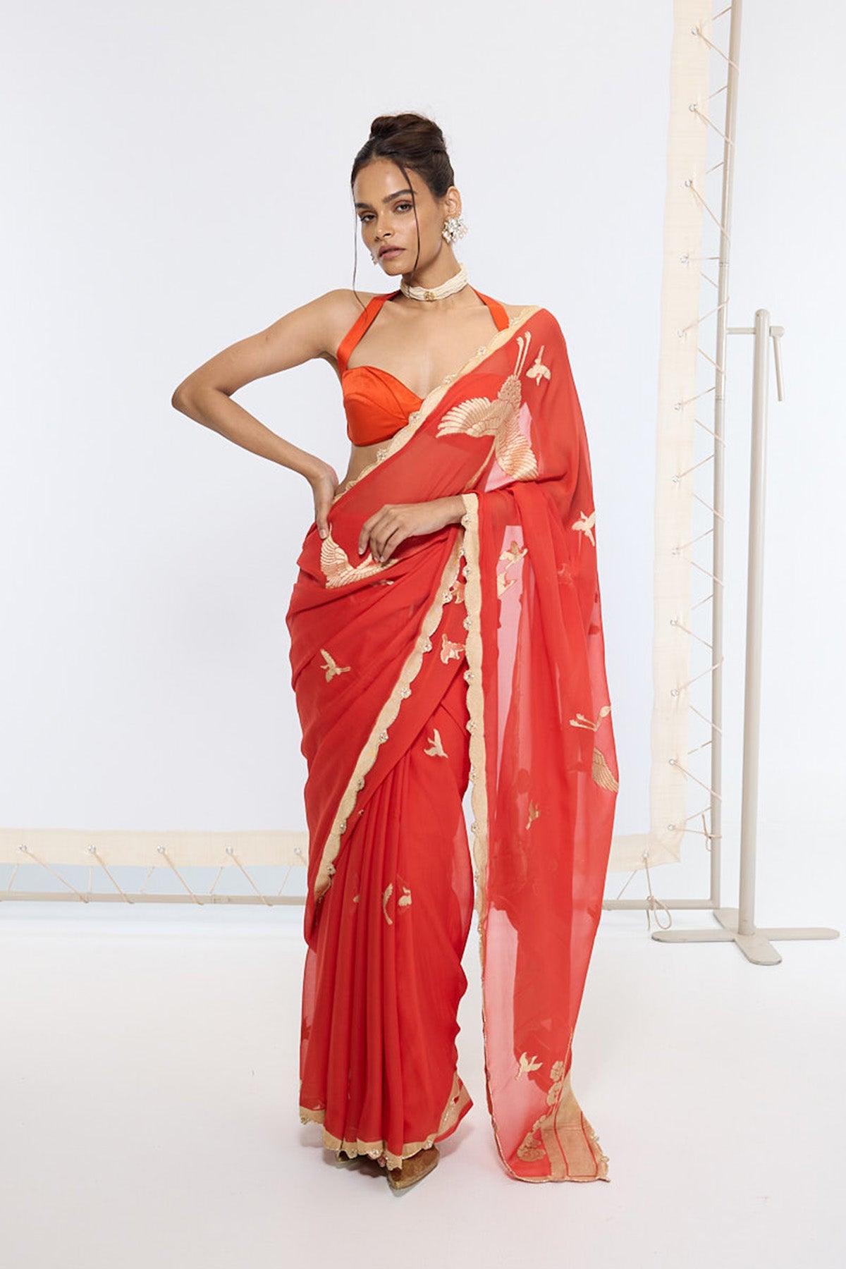 Handwoven Ruby Red Saree