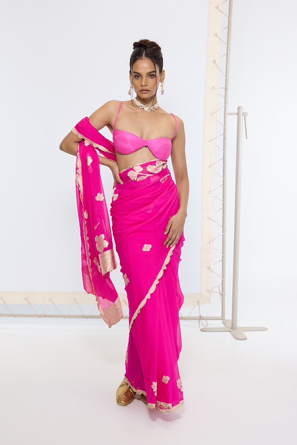 Handwoven Fuchsia Pink Saree