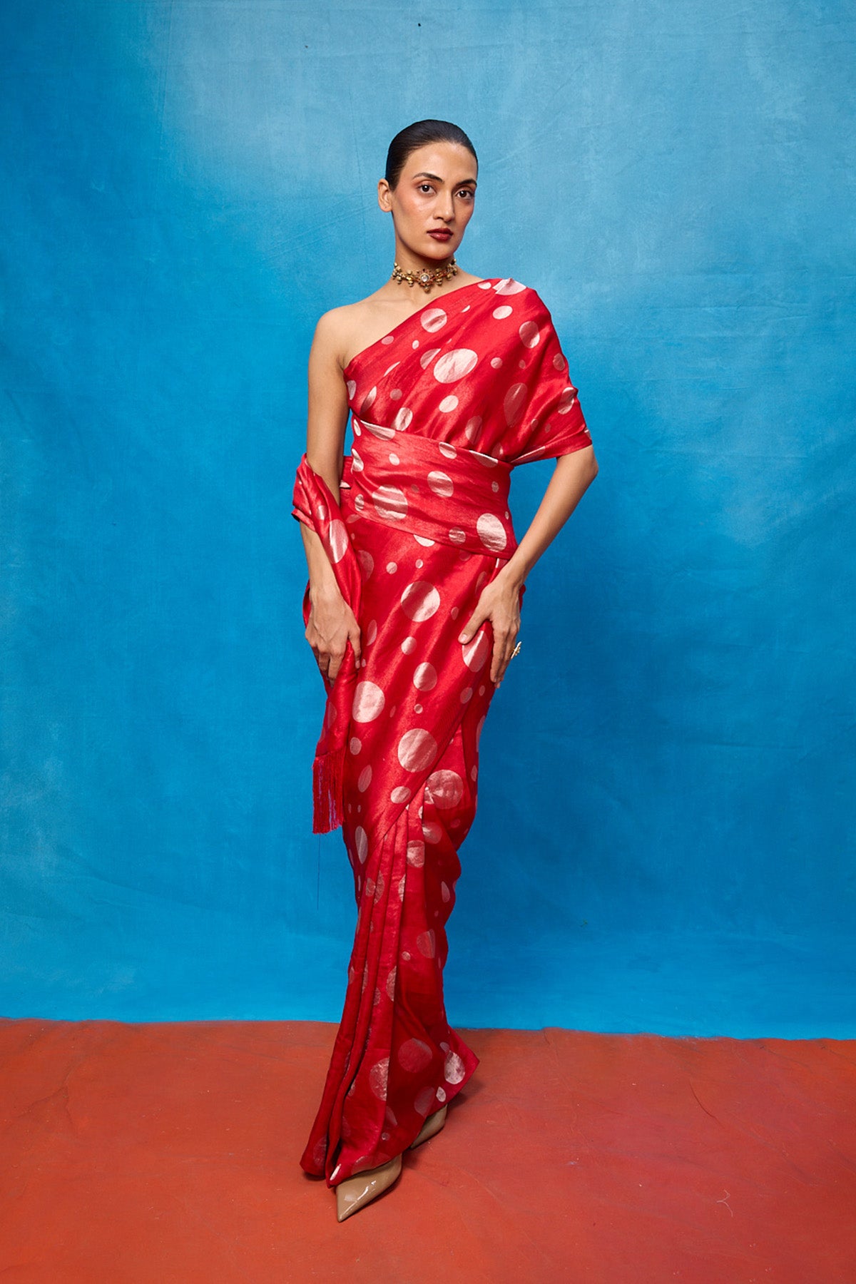 Handwoven Red Silk Banarasi Saree