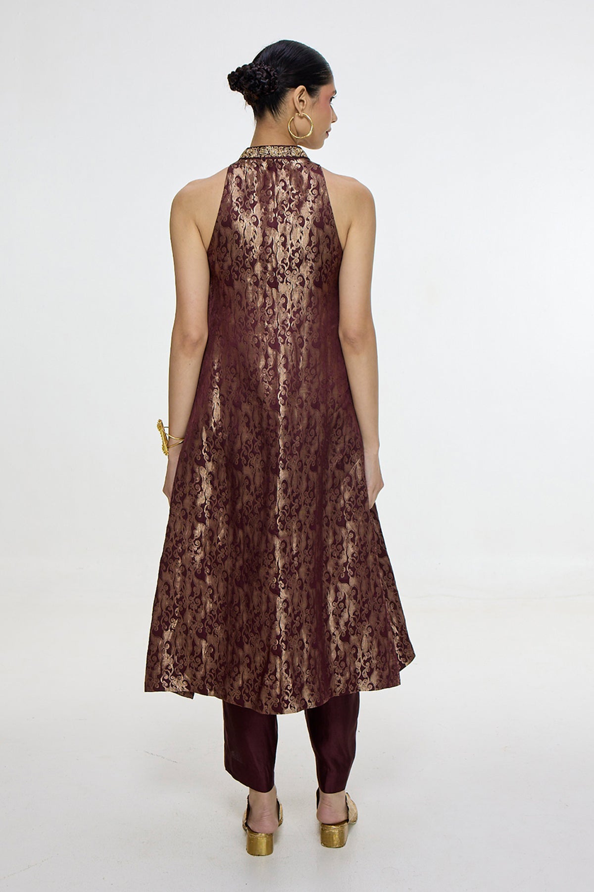 Handwoven Cherry Red Kurta Set