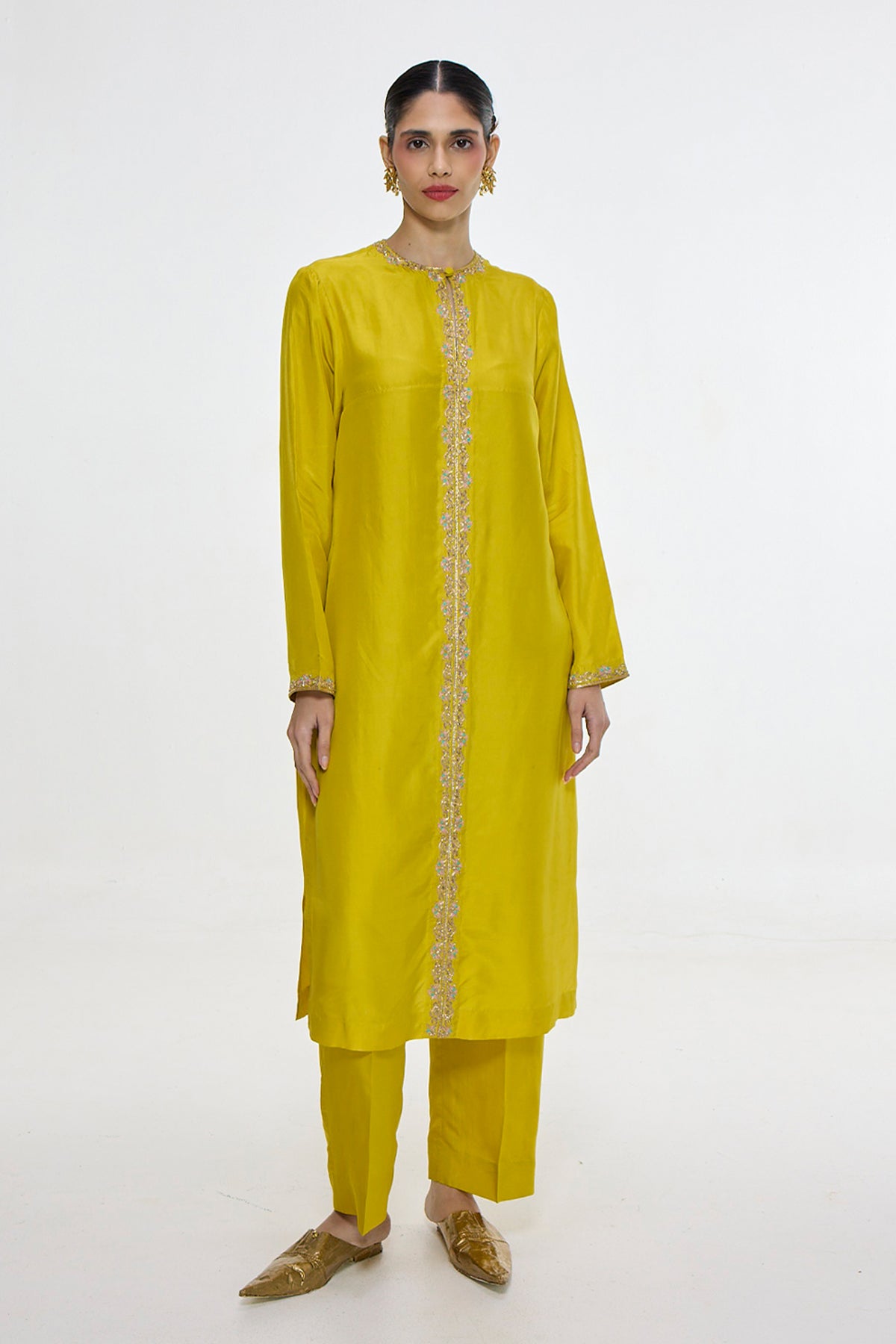 Handwoven Mustard Kurta Set