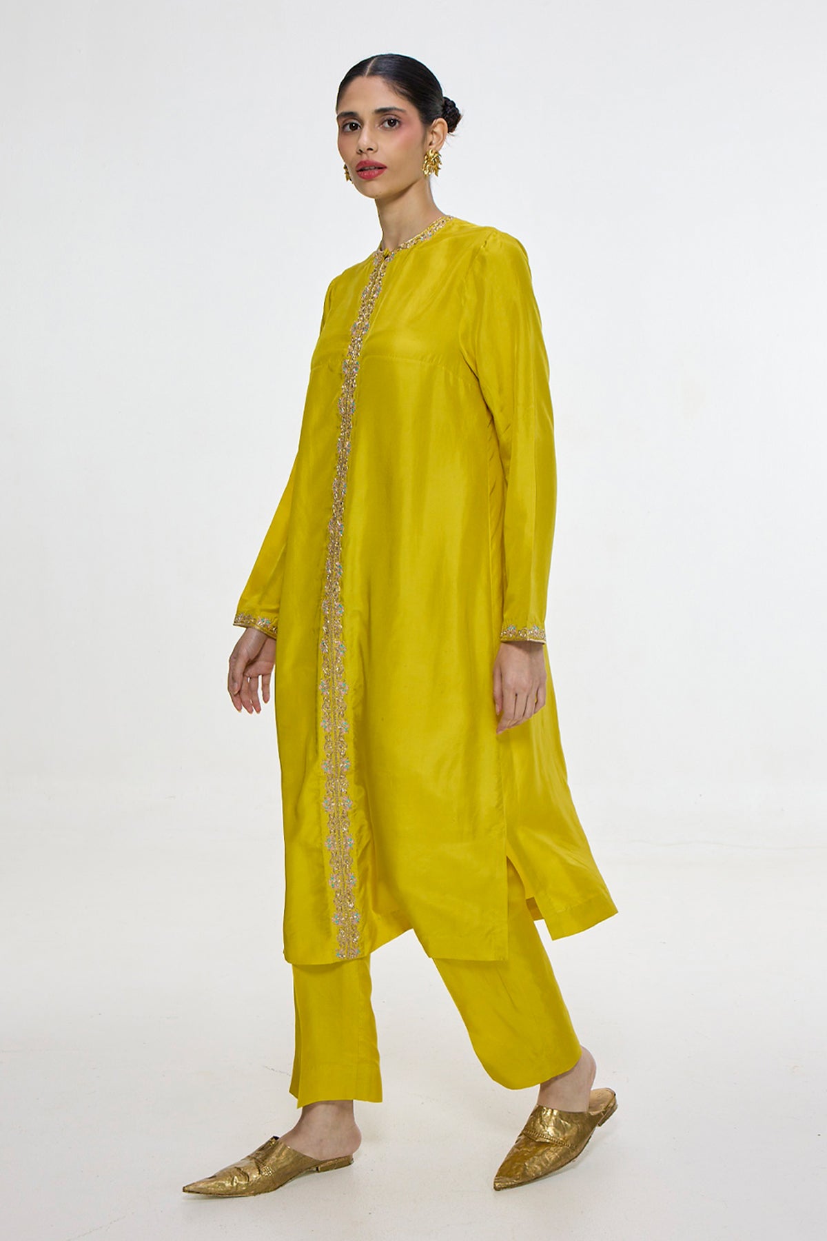 Handwoven Mustard Kurta Set
