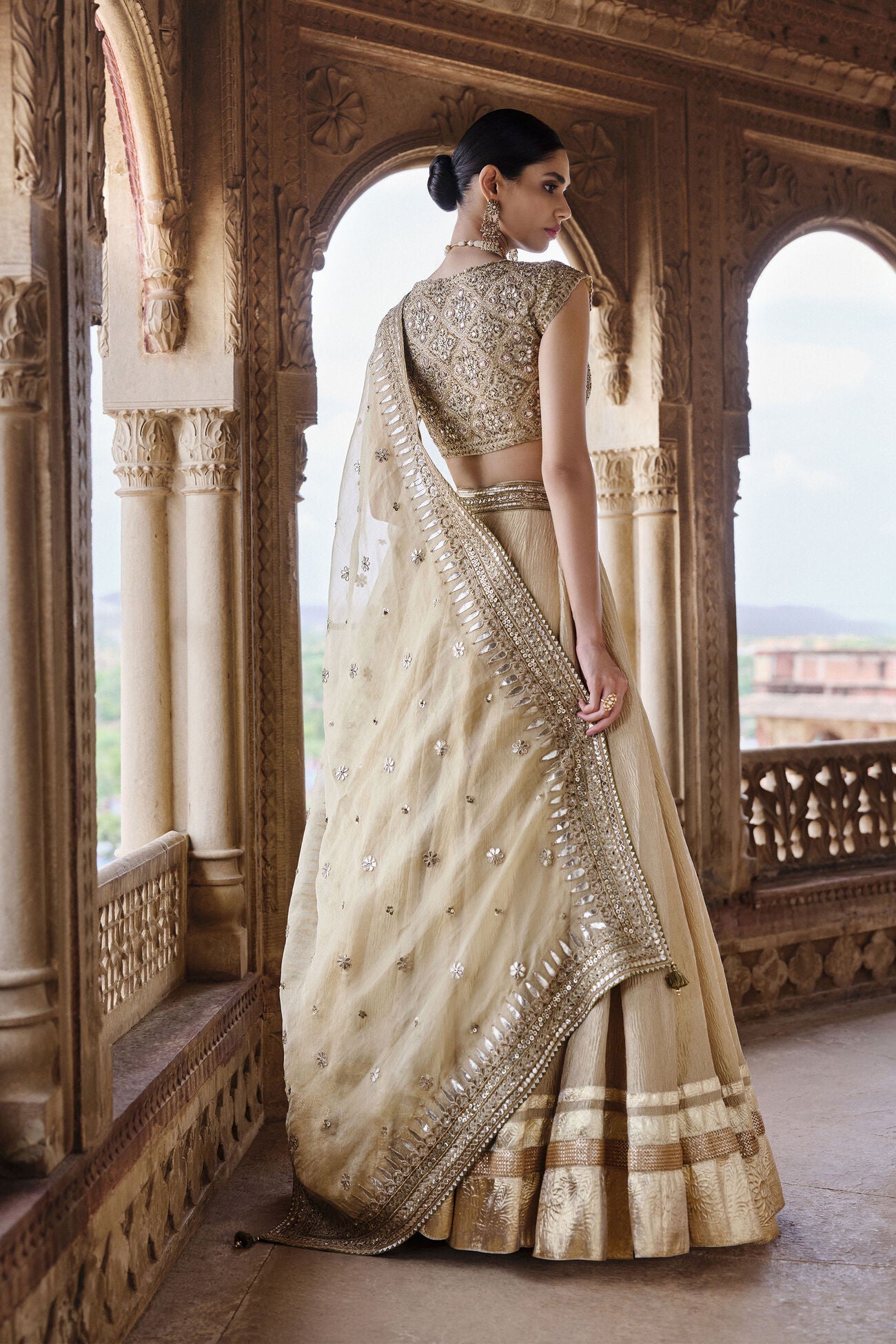 Nehmat Embroidered Lehenga Set - Gold