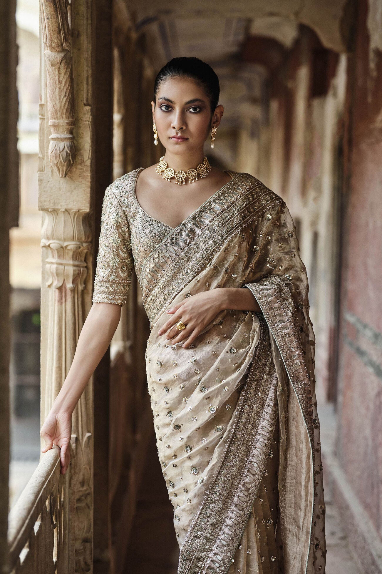 Ishama Handwoven Benarasi Silk Saree - Gold