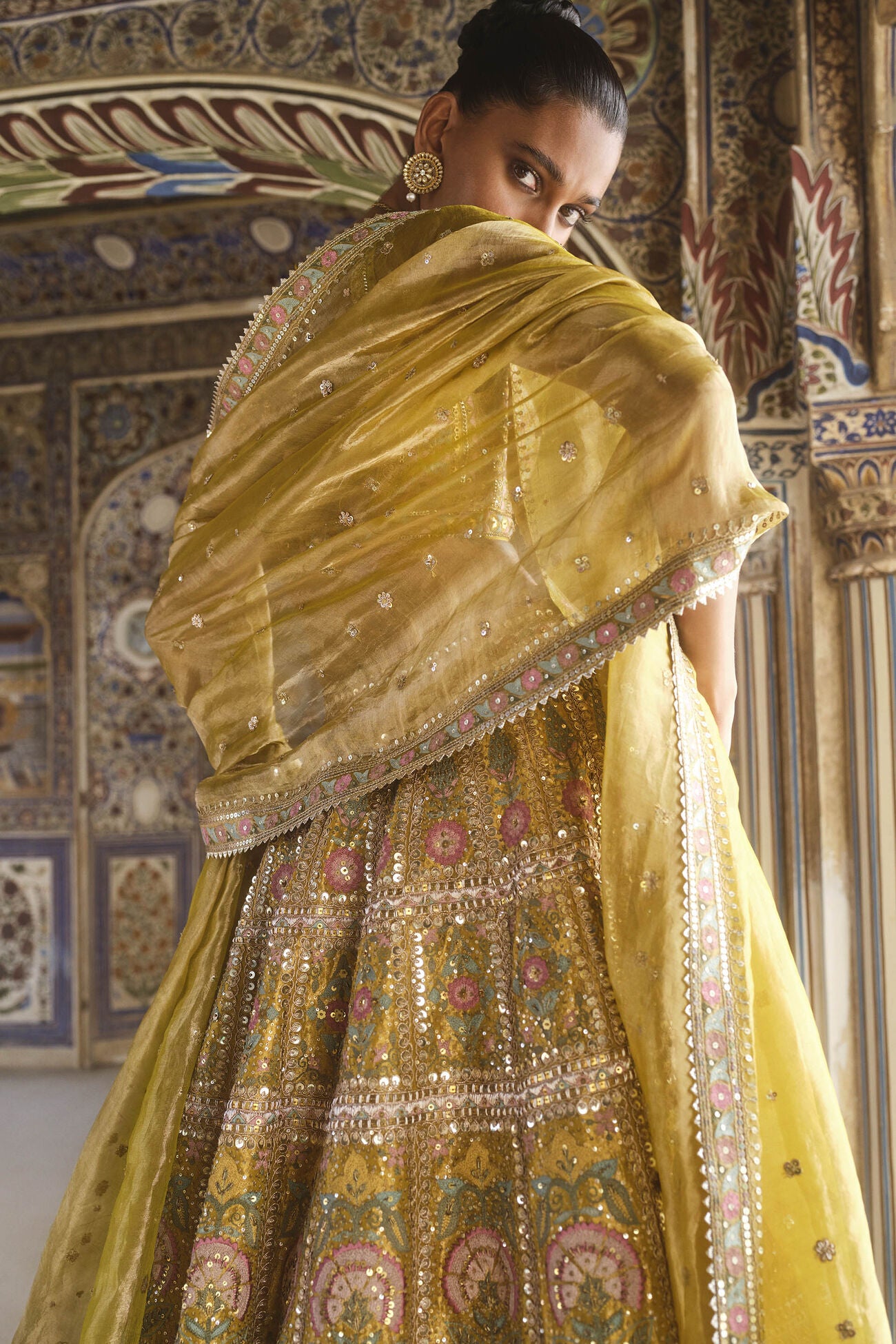 Sol Gota Patti Silk Lehenga Set - Yellow