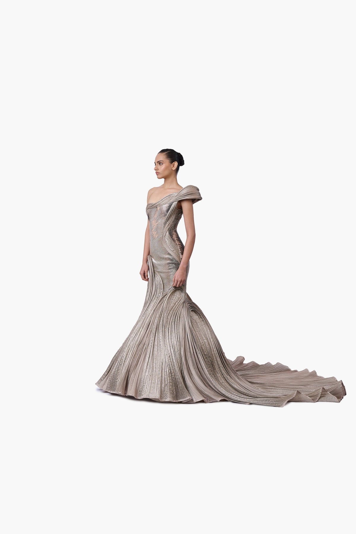 The Sculpted One-Shoulder Satin Gown