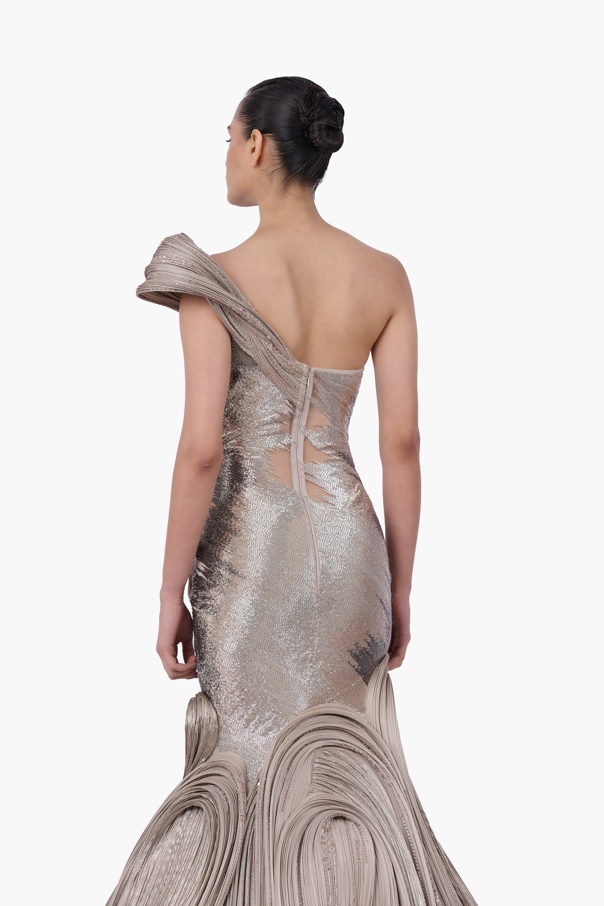The Sculpted One-Shoulder Satin Gown