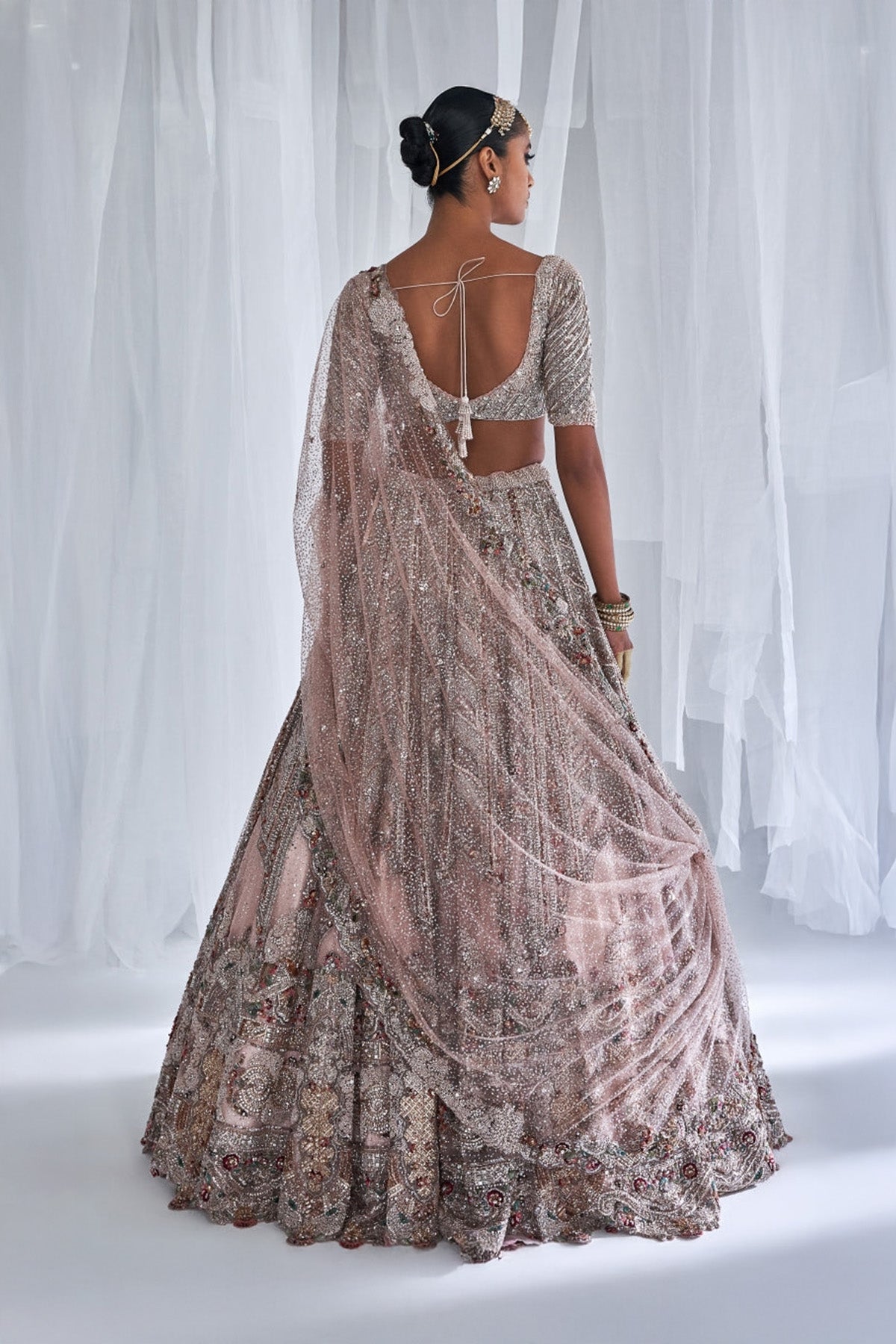 "Alyssa" Shimmer Tulle Bridal Lehenga Set