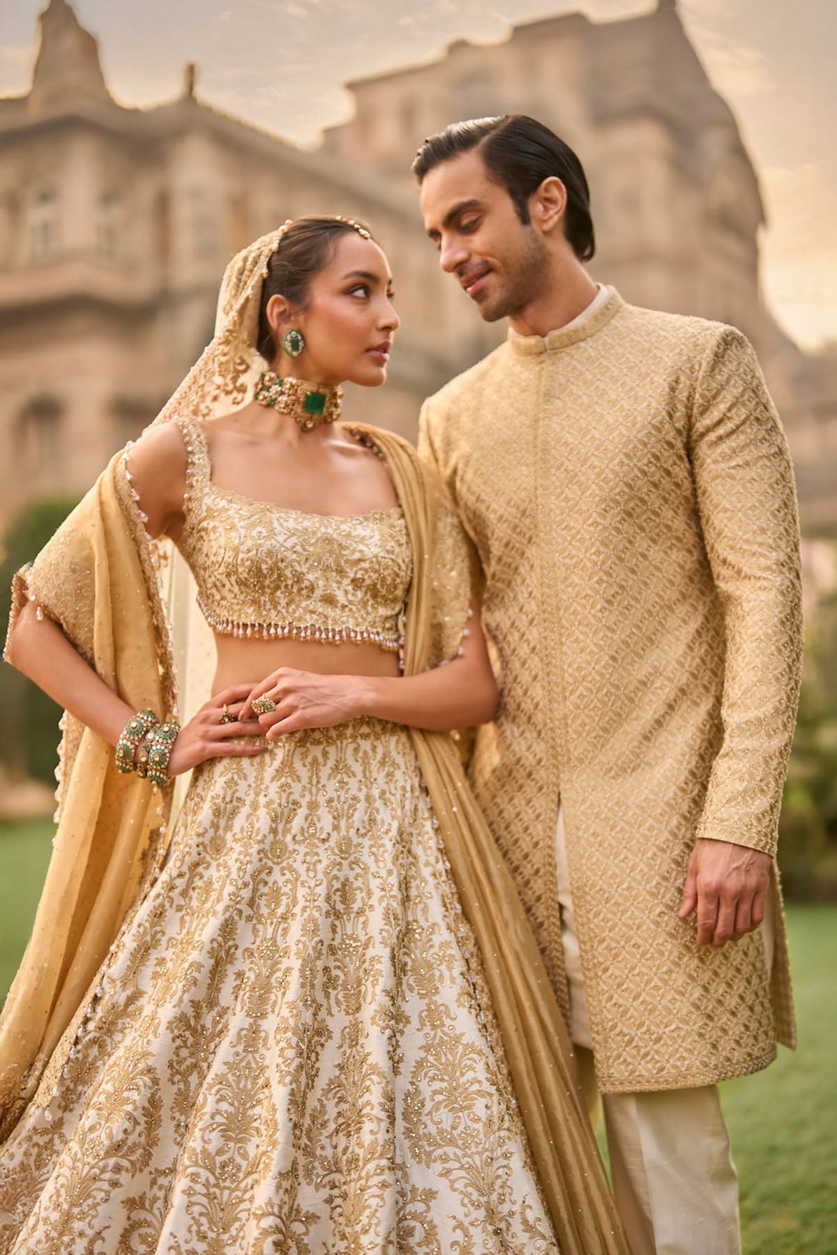 Ivory Gold Lehenga Set