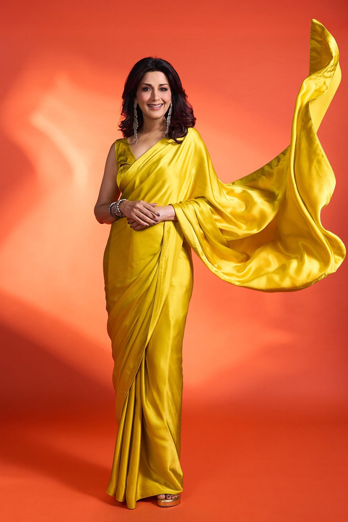 Handwoven Citrine Yellow Silk Saree