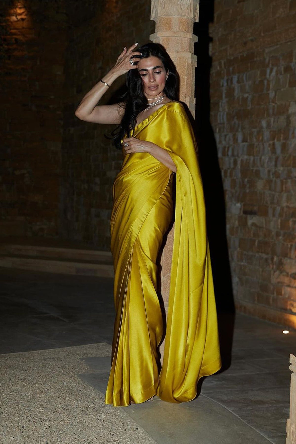 Handwoven Citrine Yellow Silk Saree