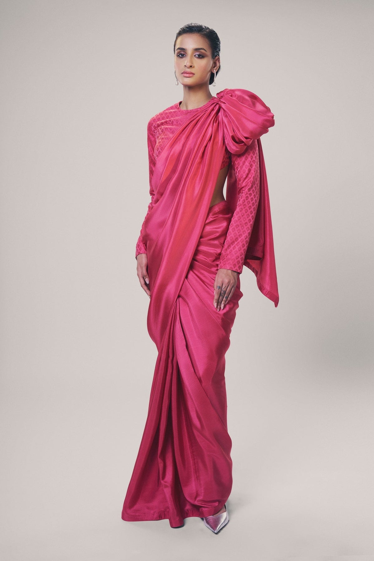 Handwoven Flamingo Pink Saree