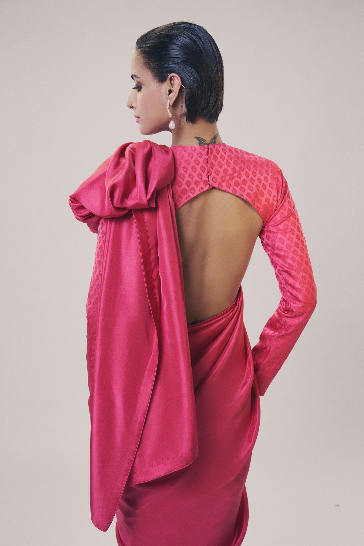 Handwoven Flamingo Pink Saree