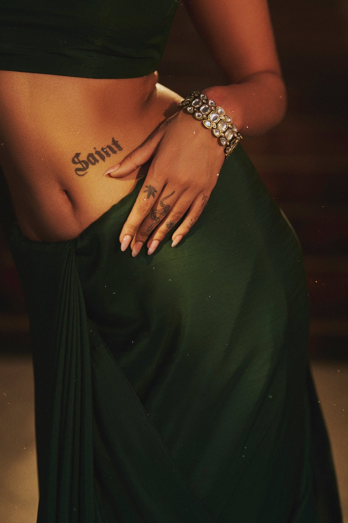 Handwoven Hunter Green Silk Saree