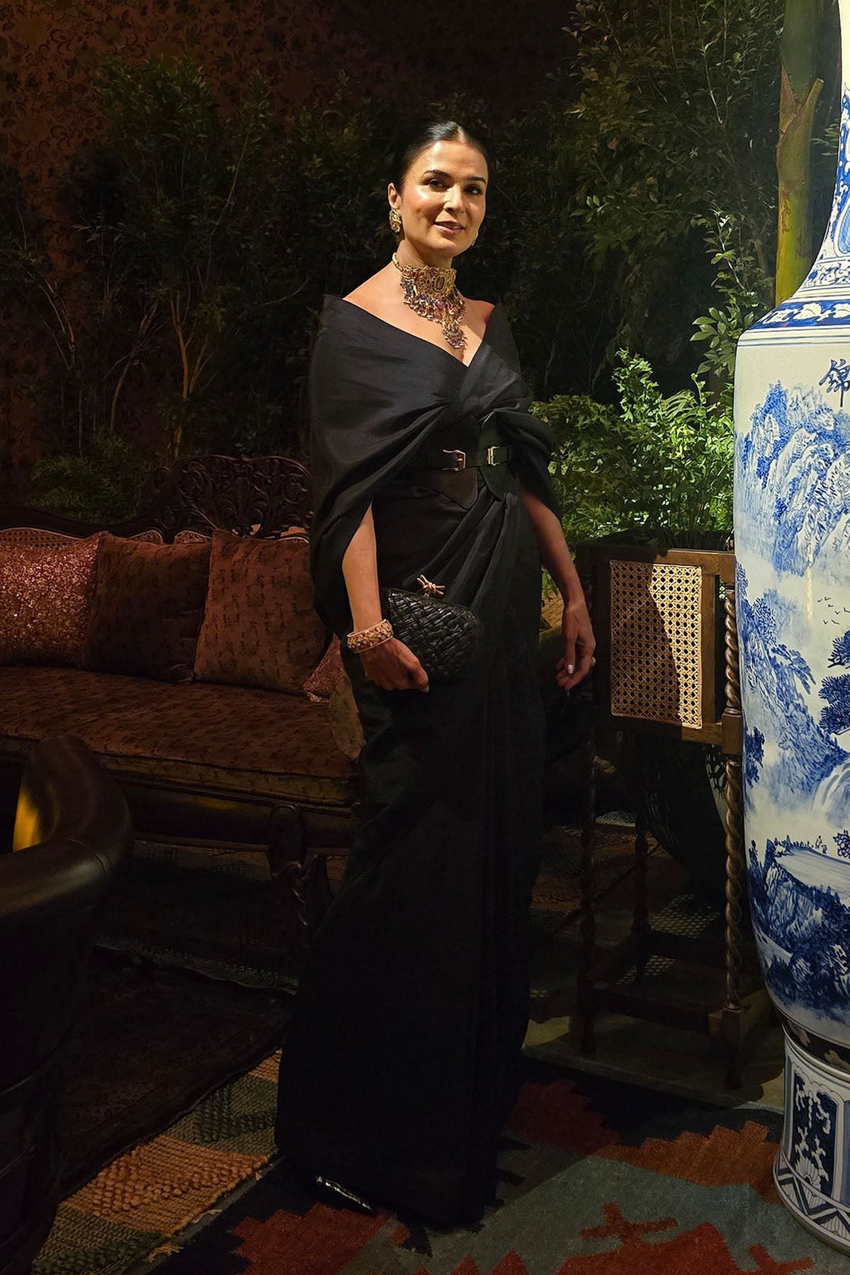 Handwoven Obsidian Black Silk Saree