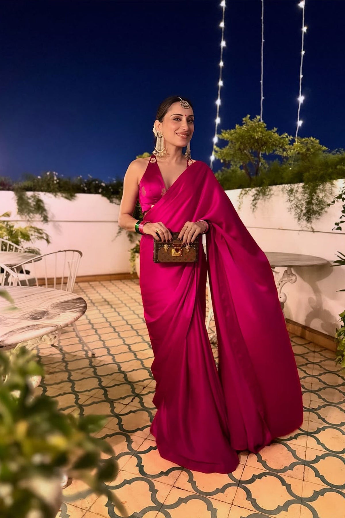 Handwoven Rani Pink Satin Saree