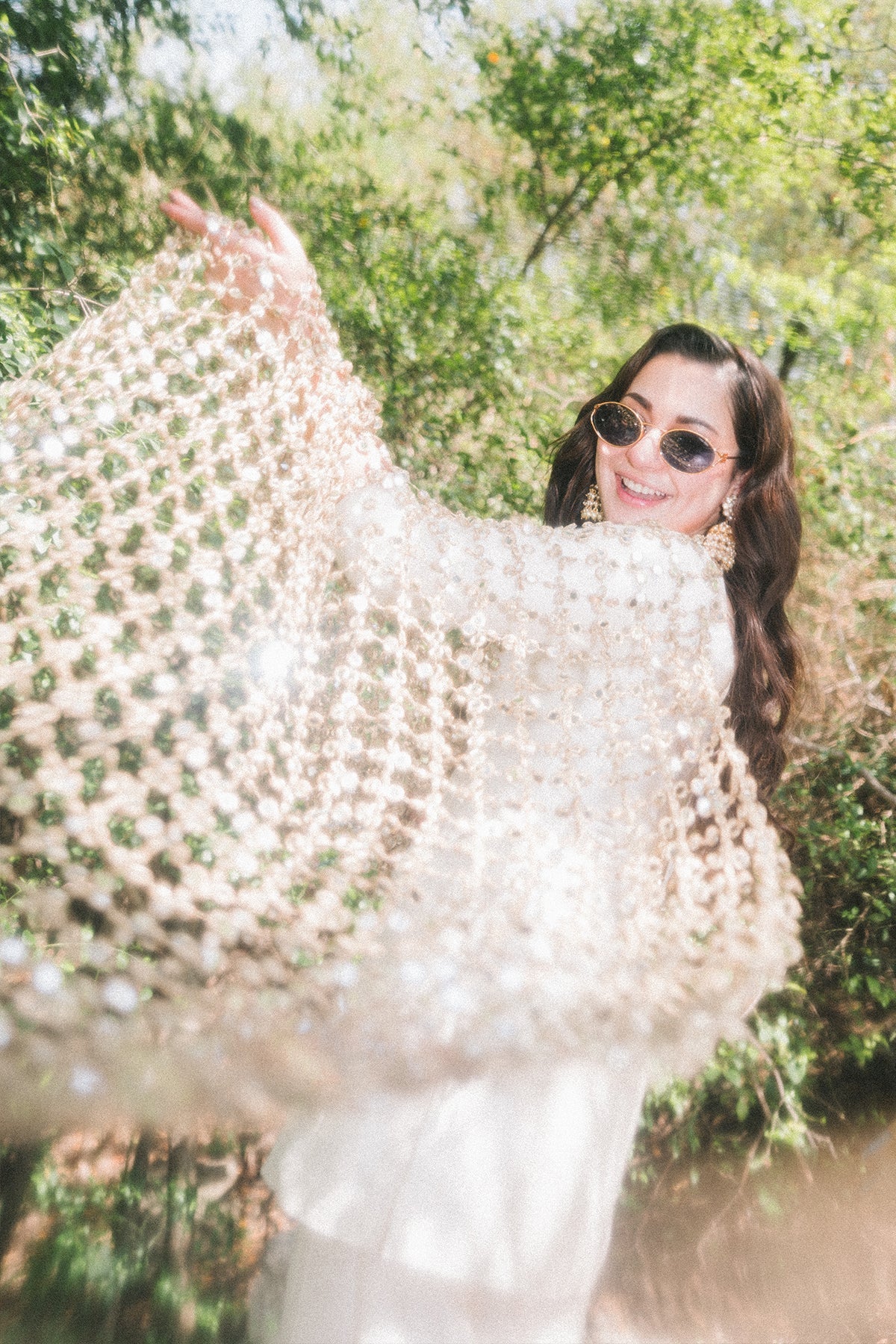 Hania Amir in Saher Sharara Set with Mirror Jaal Dupatta