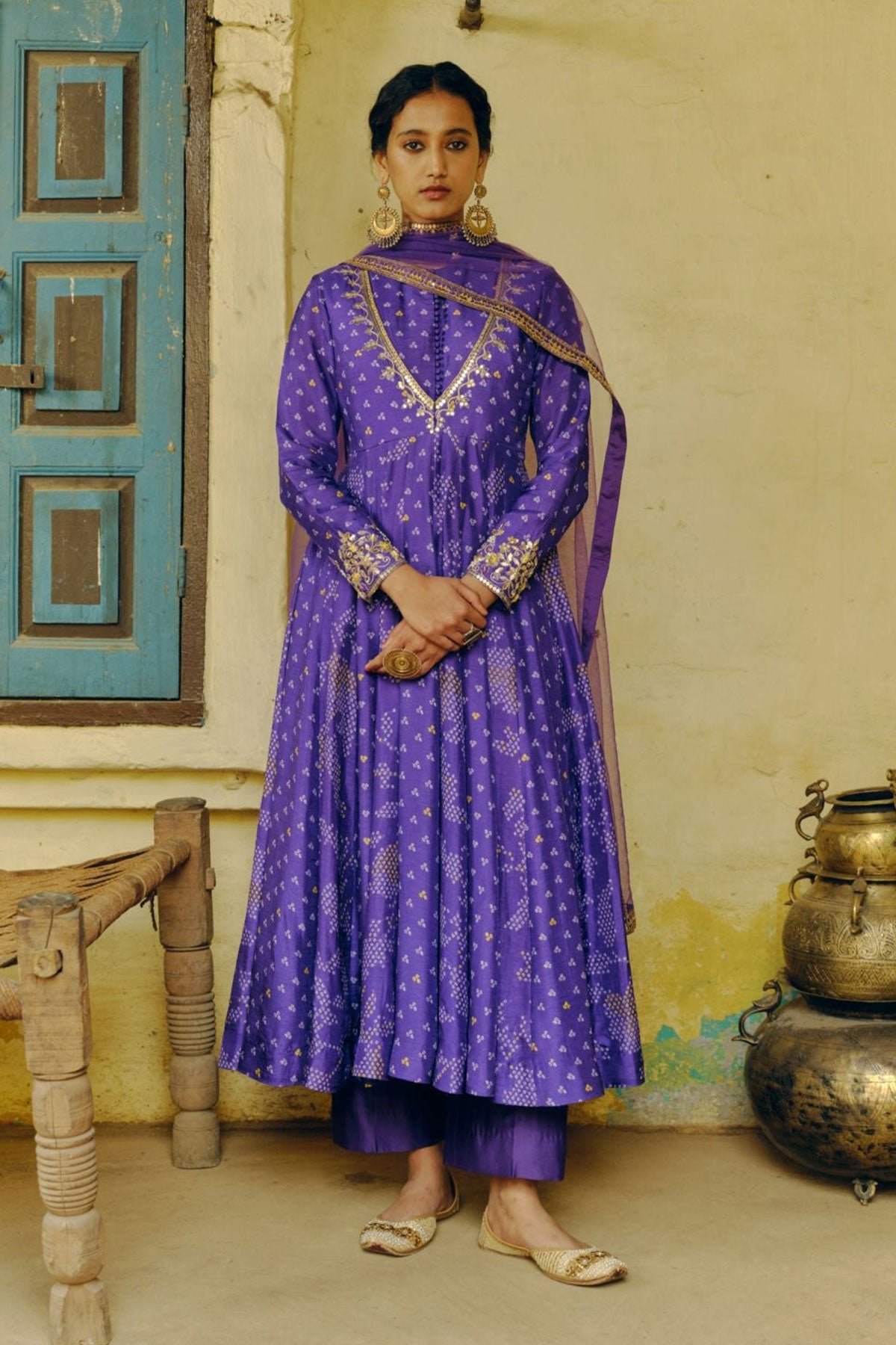 Iris Purple anarkali set