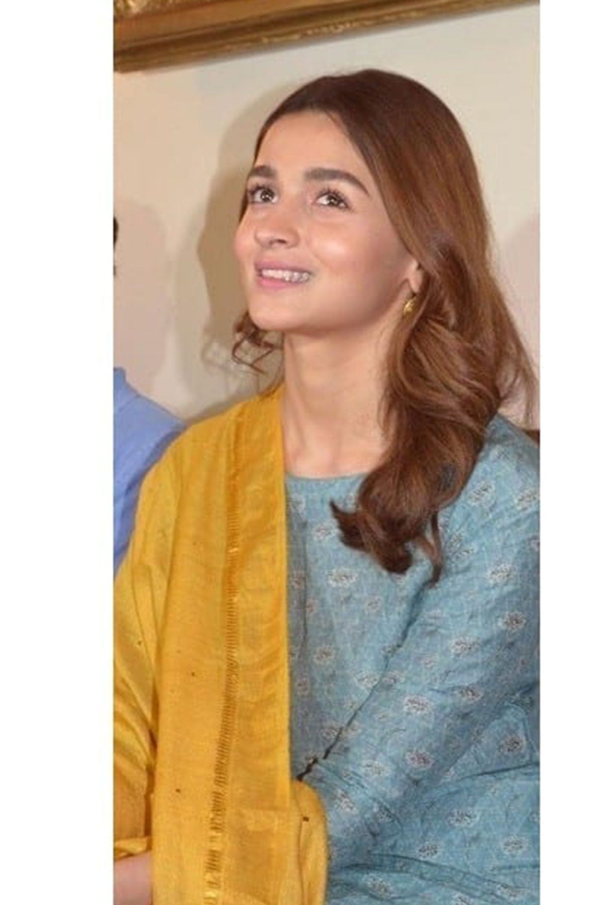 Blue Kurta with Mustard Duppata