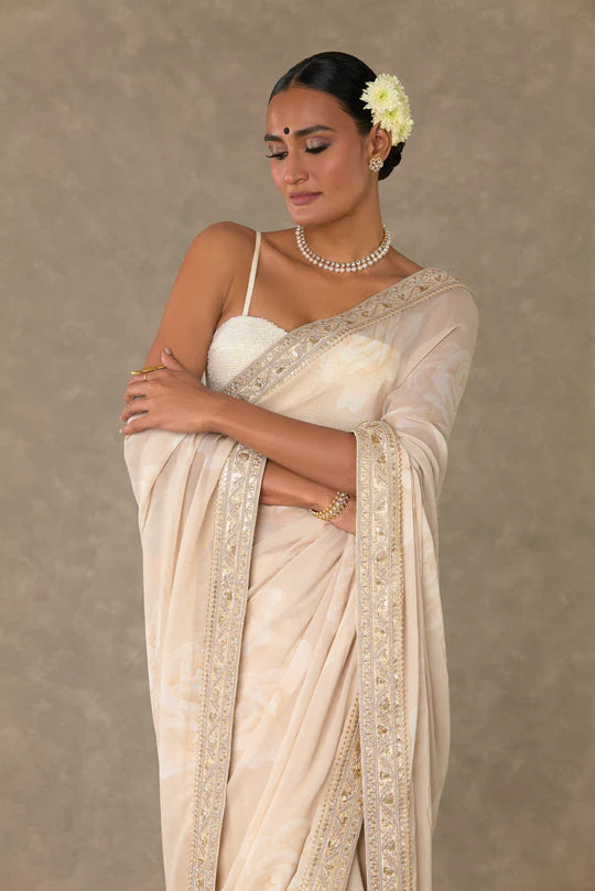Ecru Gulaab Saree