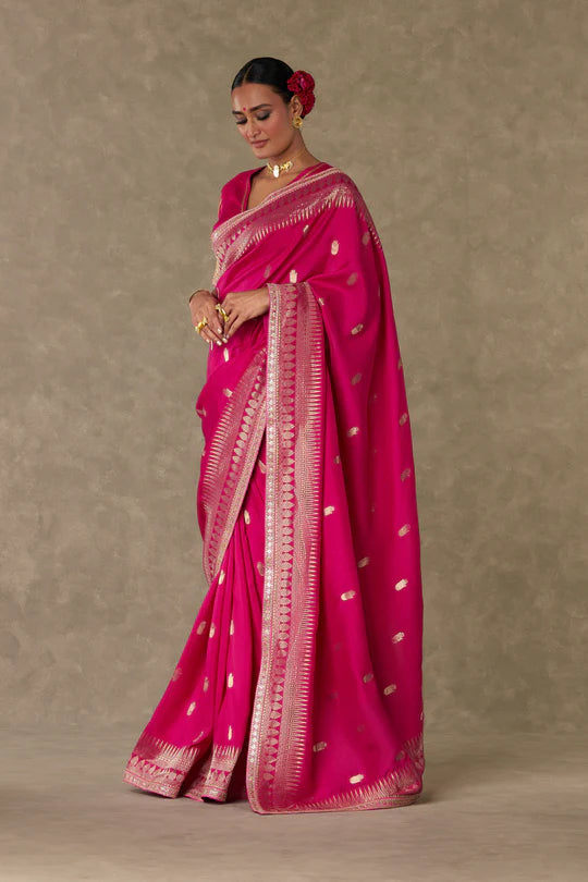 Magenta Haath Phool Saree