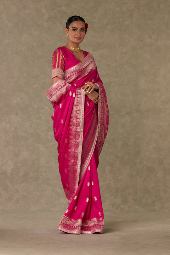 Magenta Haath Phool Saree
