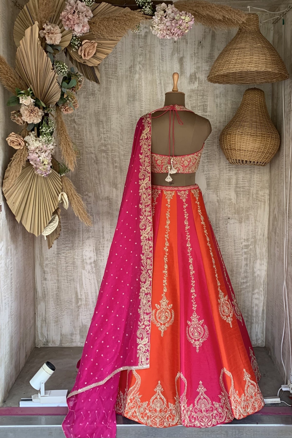 Pink And Orange Saira Lehenga - Ready to ship