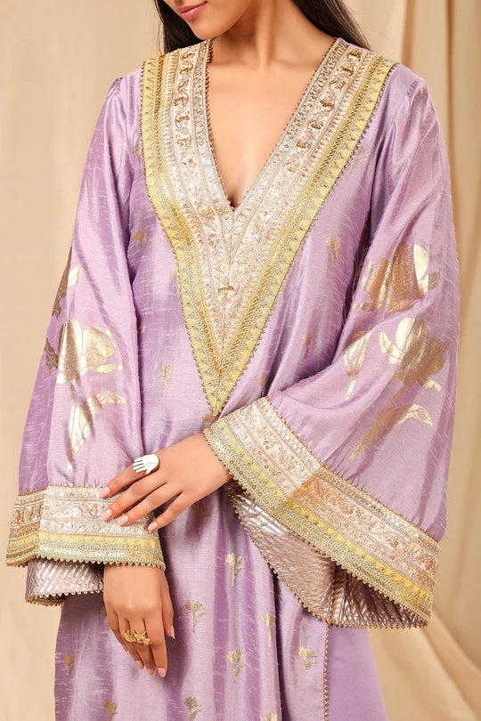Lilac Wine Garden Kurta Only (No Pants)