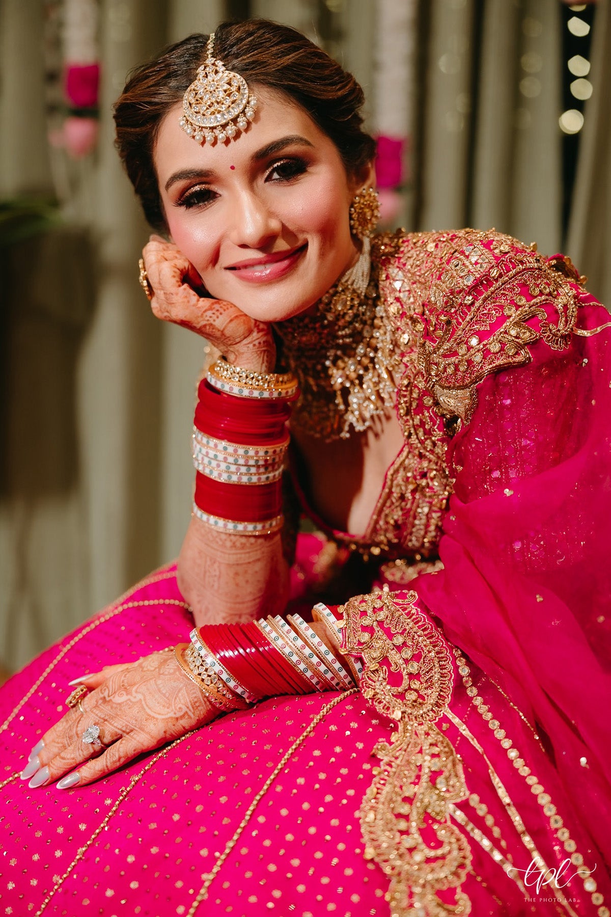 Shauna Gautam in Rani Pink Bridal Lehenga Set