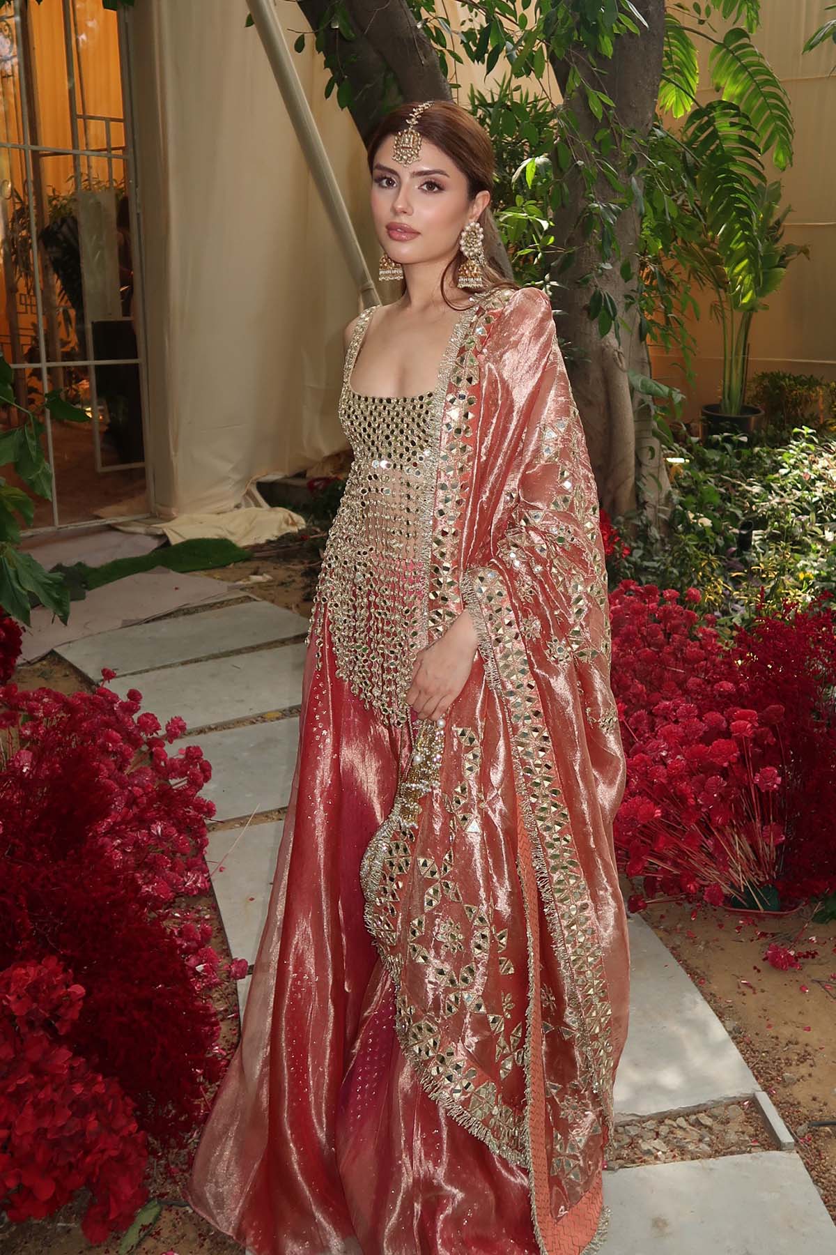 Muskan in Gulbahar Mirror Sharara Set