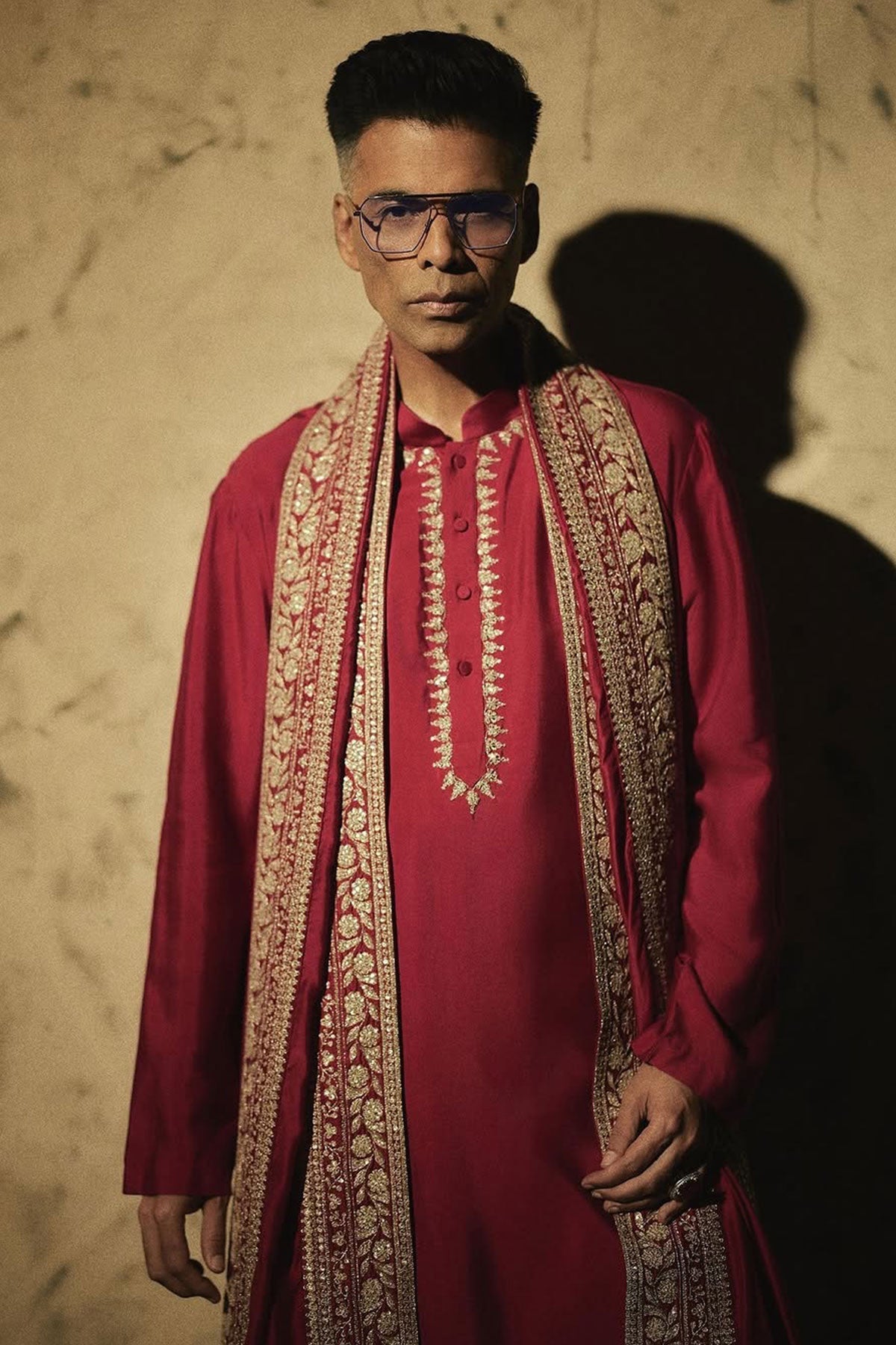 Karan Johar In Belong Kurta Shawl Set