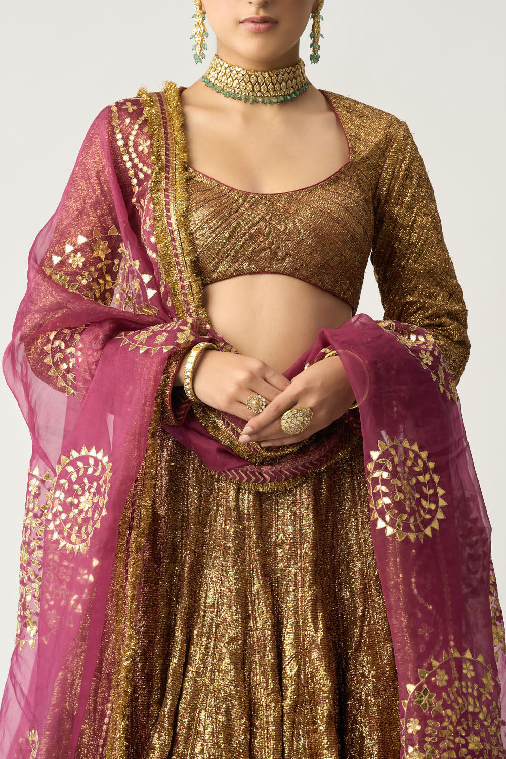 Ira Mehroon Lehenga Set