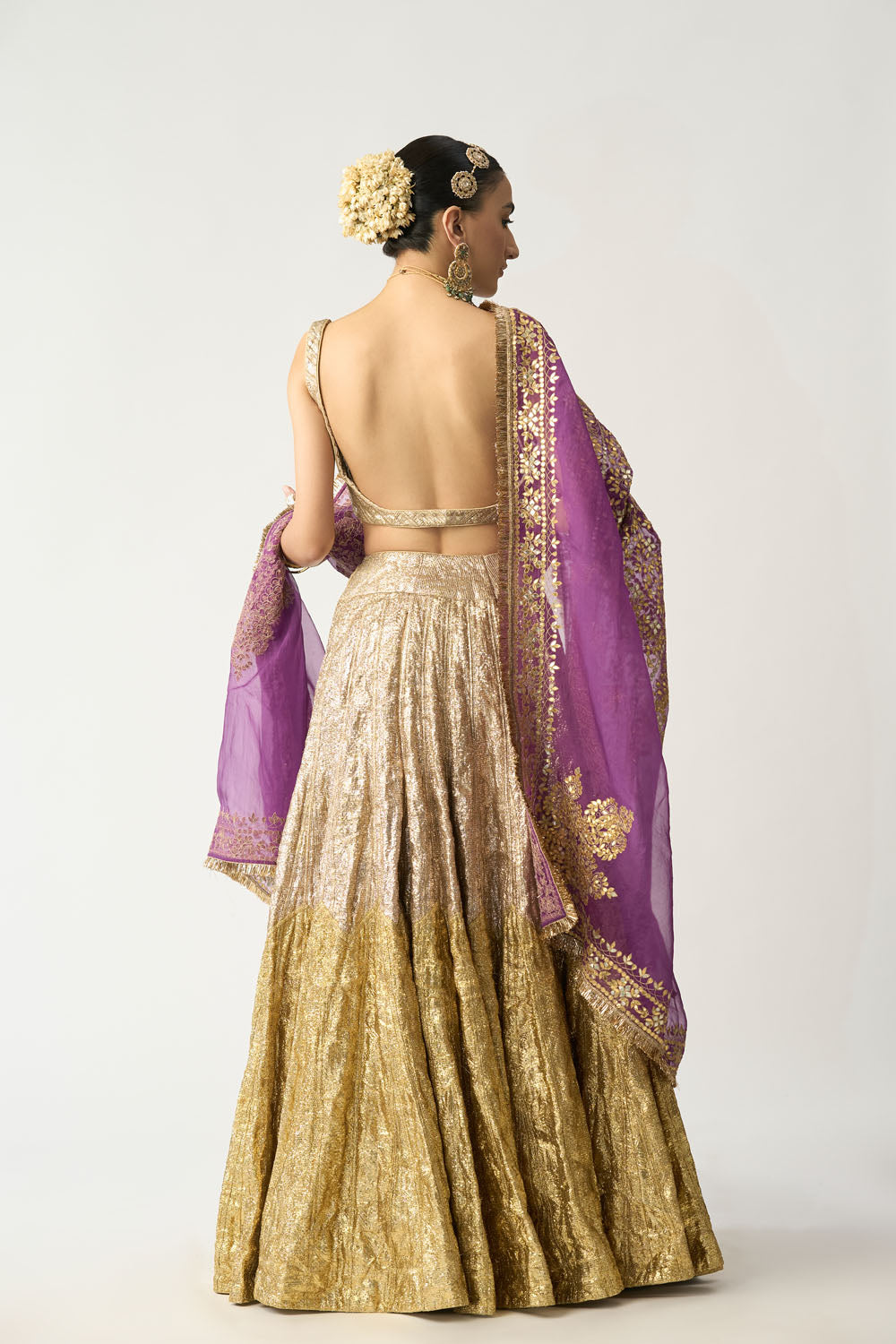 Bengani Dupatta Dhoop Chao Sona Chandi Lehenga Set