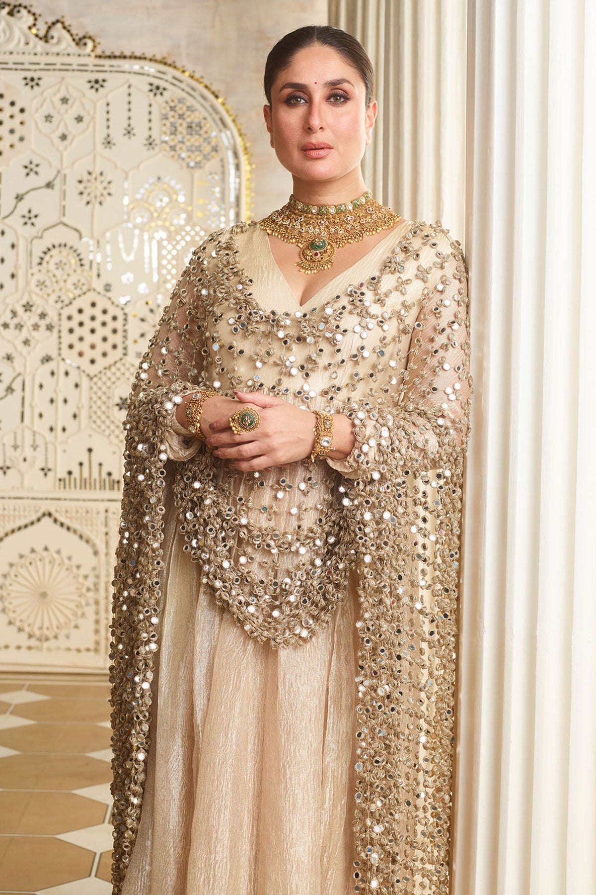 Kareena Kapoor Khan  in Sheesh Poshida Sunehra Anarkali Ready to Ship