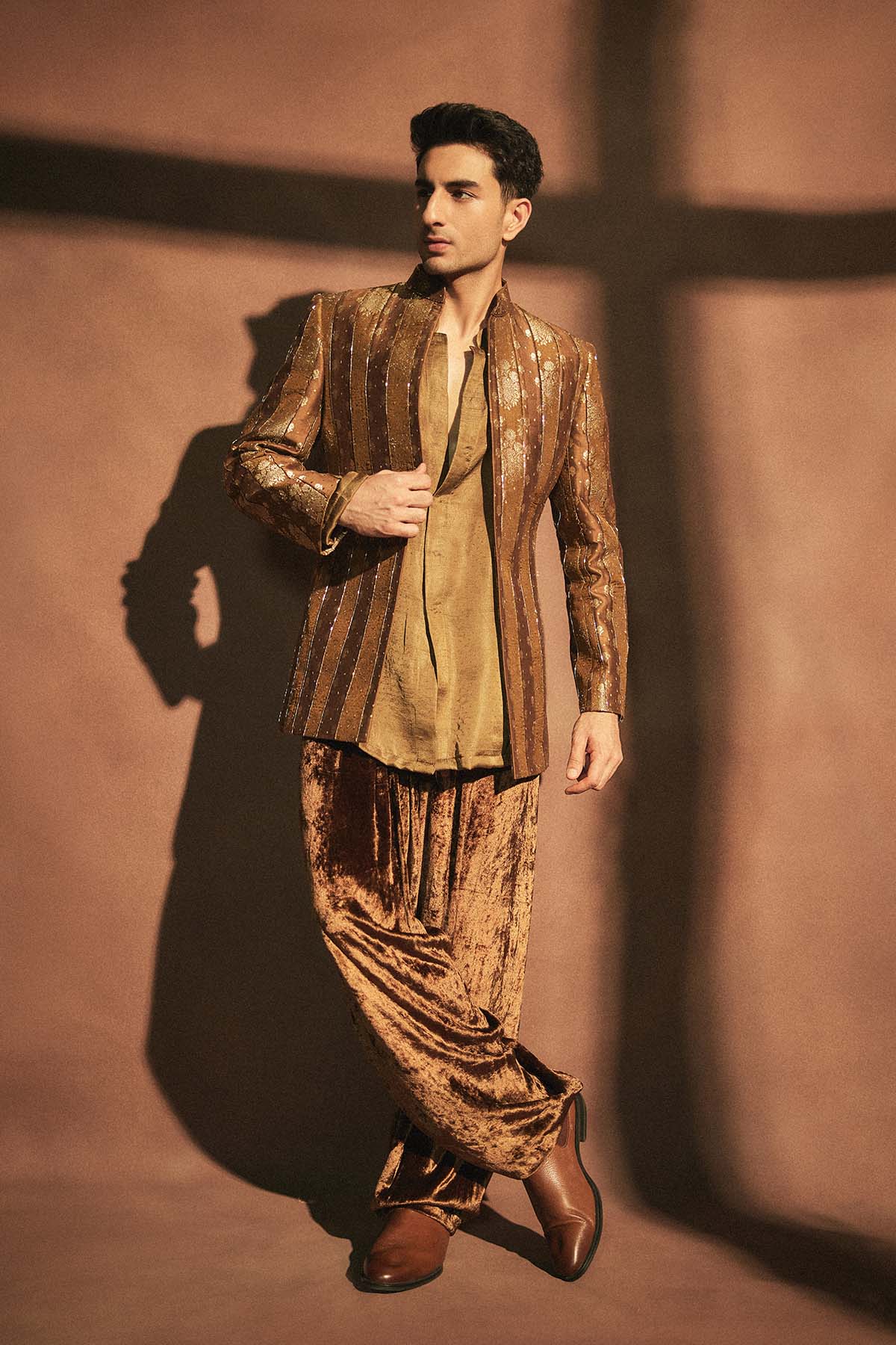 Ibrahim in Zarvika Brocade Bundi Set