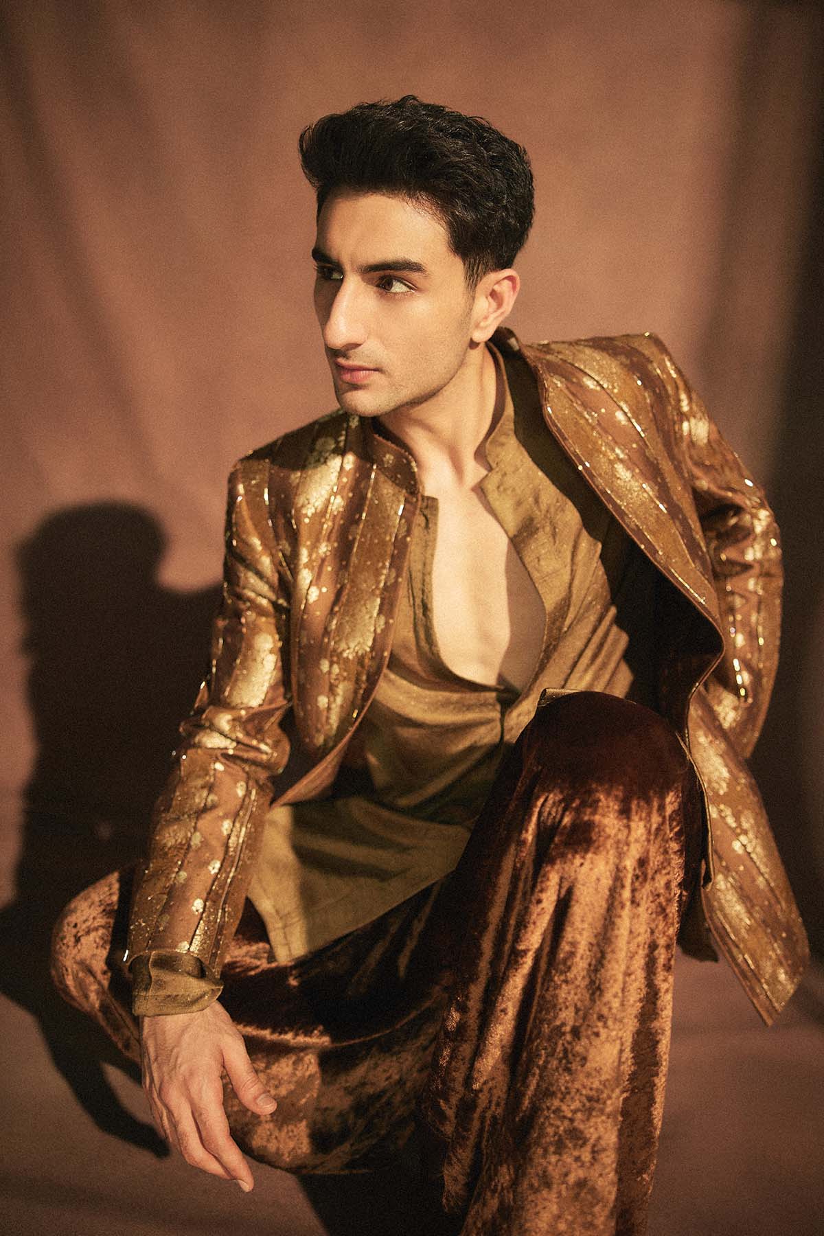 Ibrahim in Zarvika Brocade Bundi Set