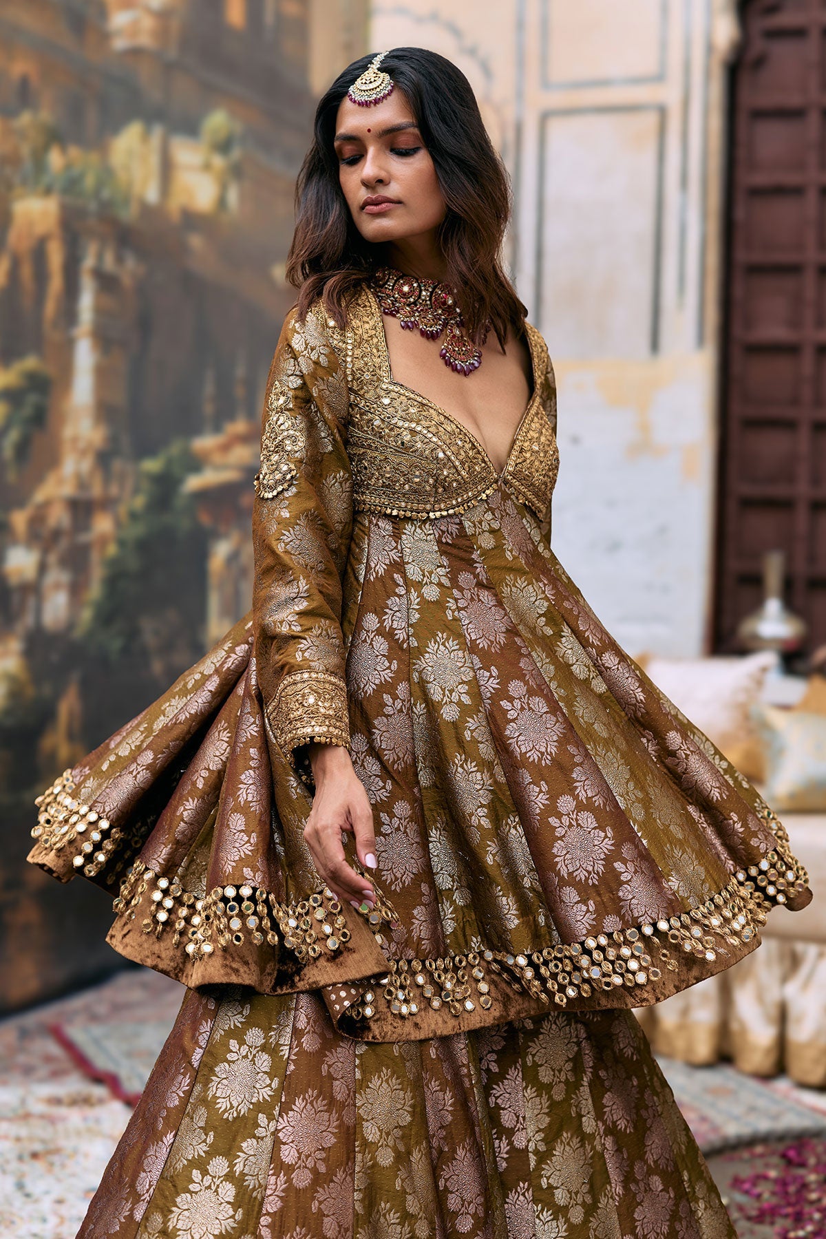 Shriphal Peplum Sharara Set