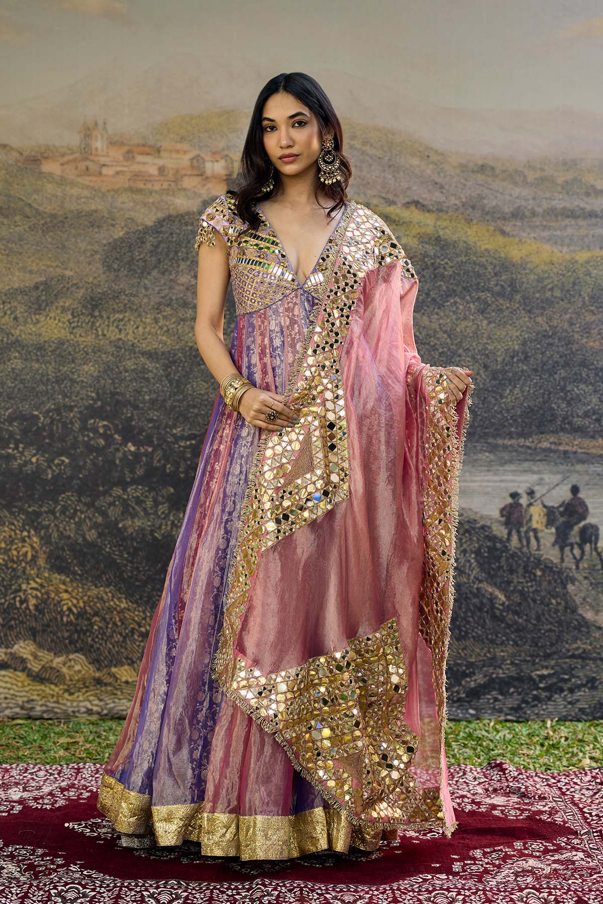 Gulrangi Mirror Anarkali Set