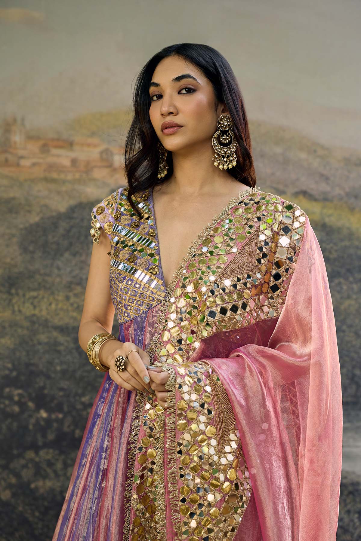 Gulrangi Mirror Anarkali Set