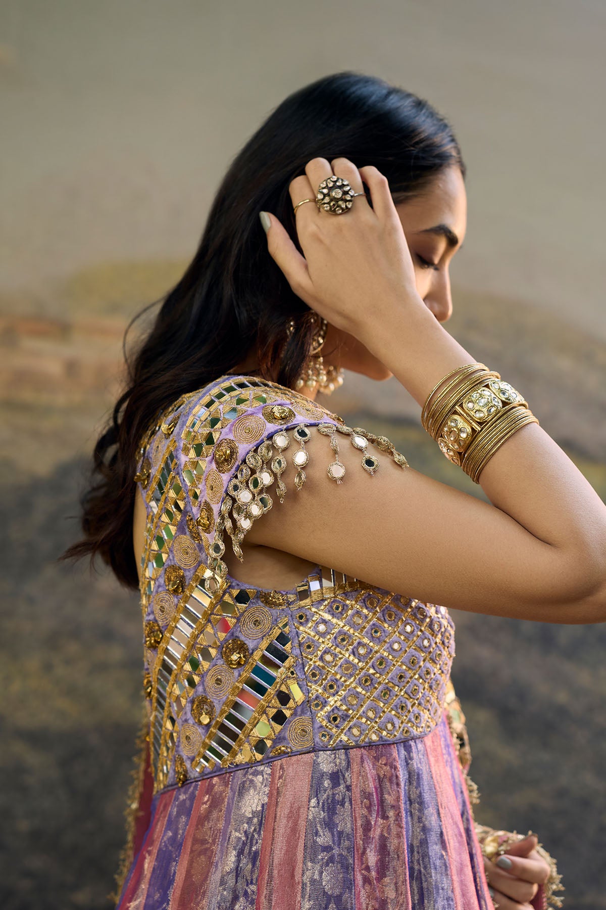 Gulrangi Mirror Anarkali Set