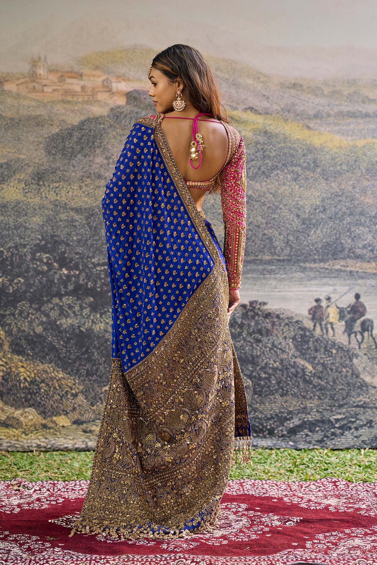 Neelpari Dabka Silk Saree Set