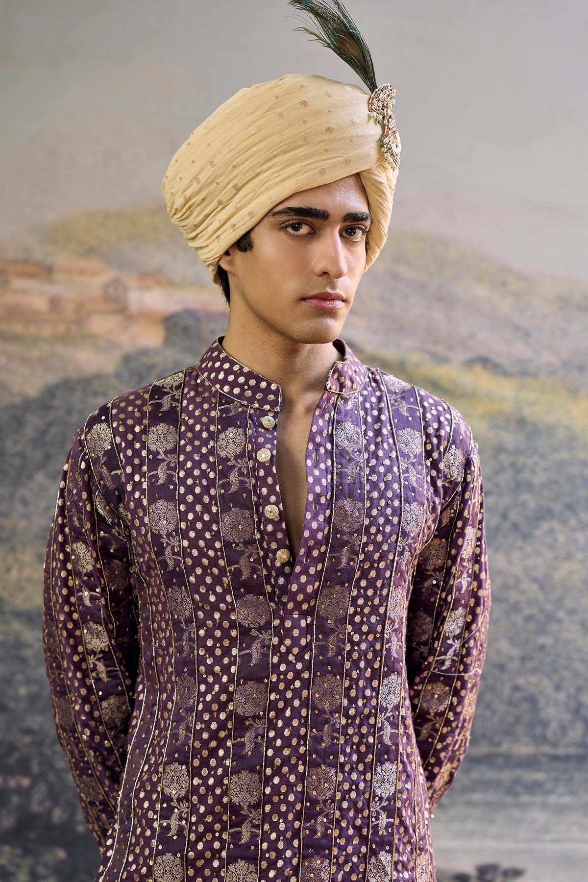 Baijanti Brocade Kurta Set