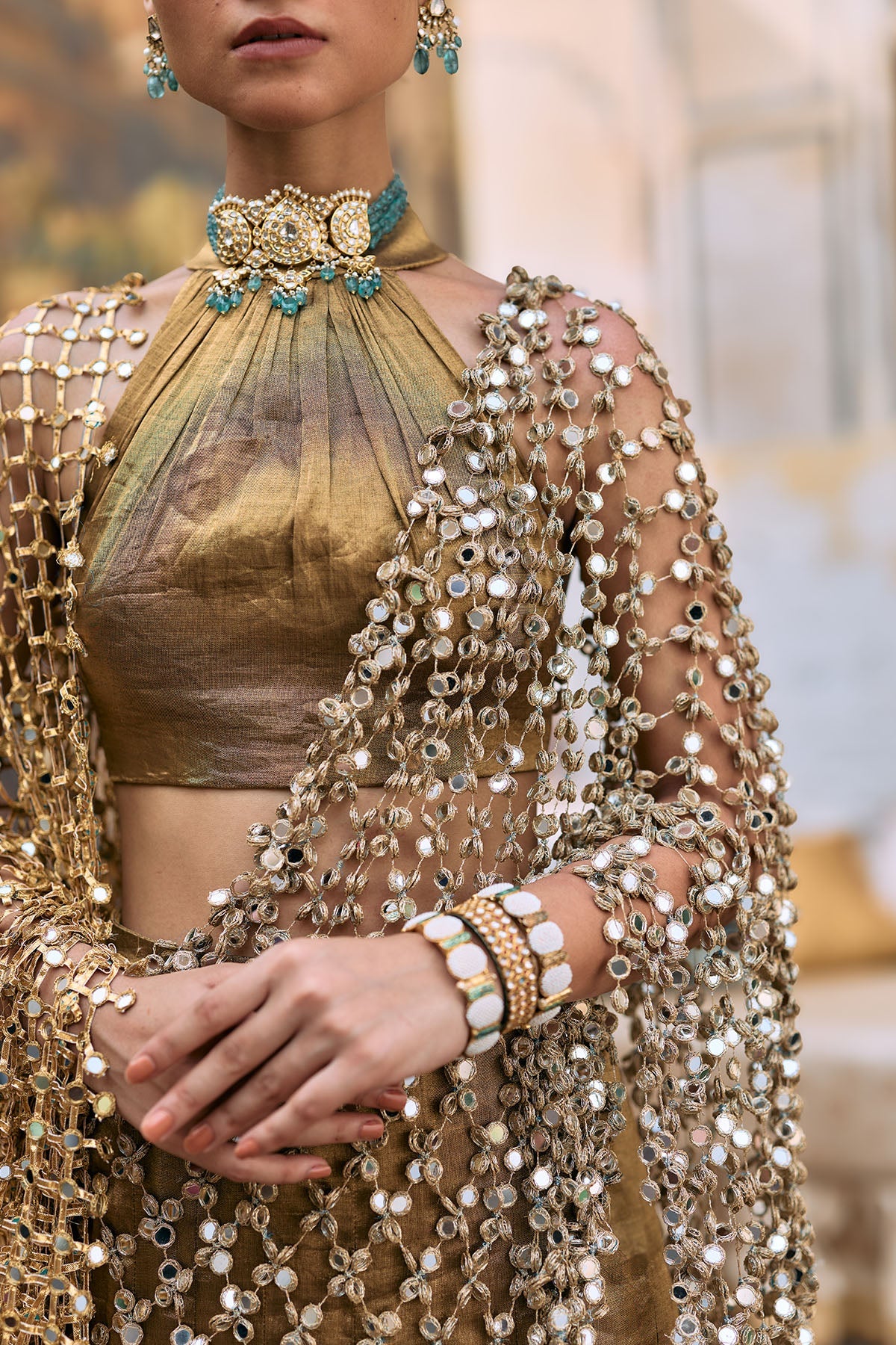 Mandira Lehenga Set with Sheeshya Veil